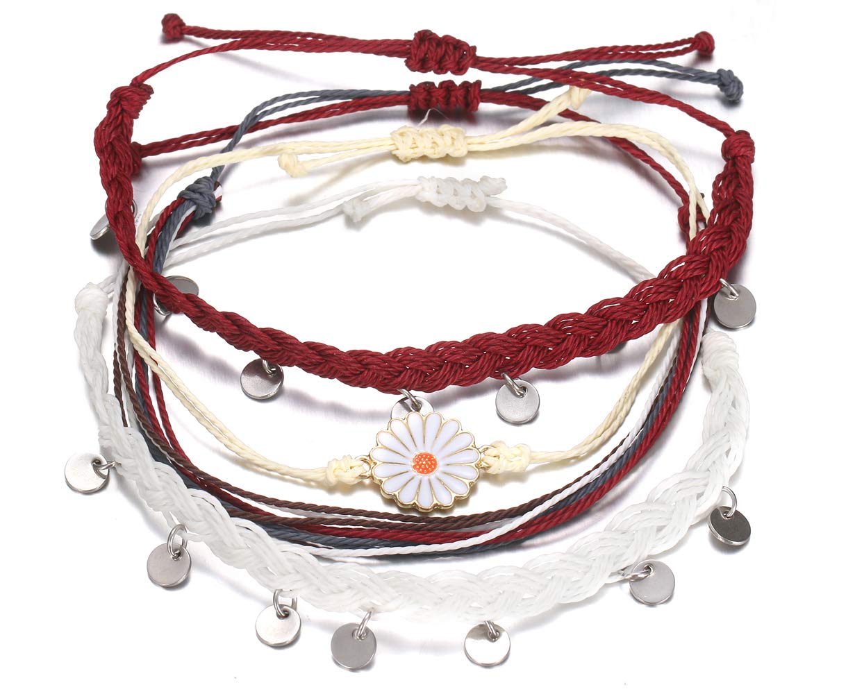 Trendy Stackable Woven String Bracelets for Women & Teen Girls - Adjustable Wave Design Summer Beach Anklets - Perfect for Layering, Gifts, Boho Fashion & Casual Wear