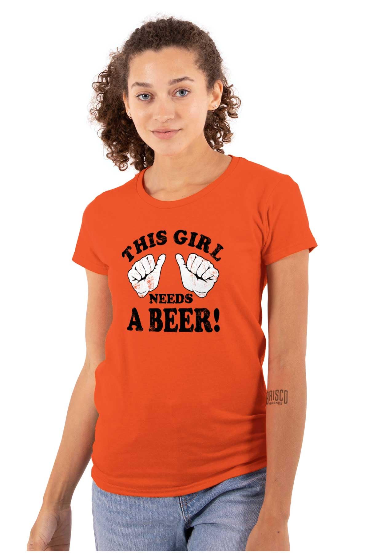 Funny 'This Girl Needs a Beer' Graphic Tee for Women - Cute Drinking T-Shirt for Ladies - Perfect for Girls Night Out, Bar Hopping & Casual Wear