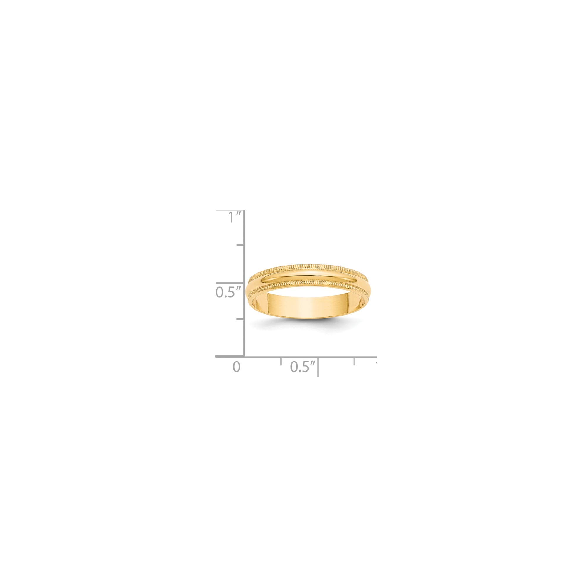 14k Yellow Gold 4mm LTW Milgrain Band - Size 10 - Elegant Wedding Ring