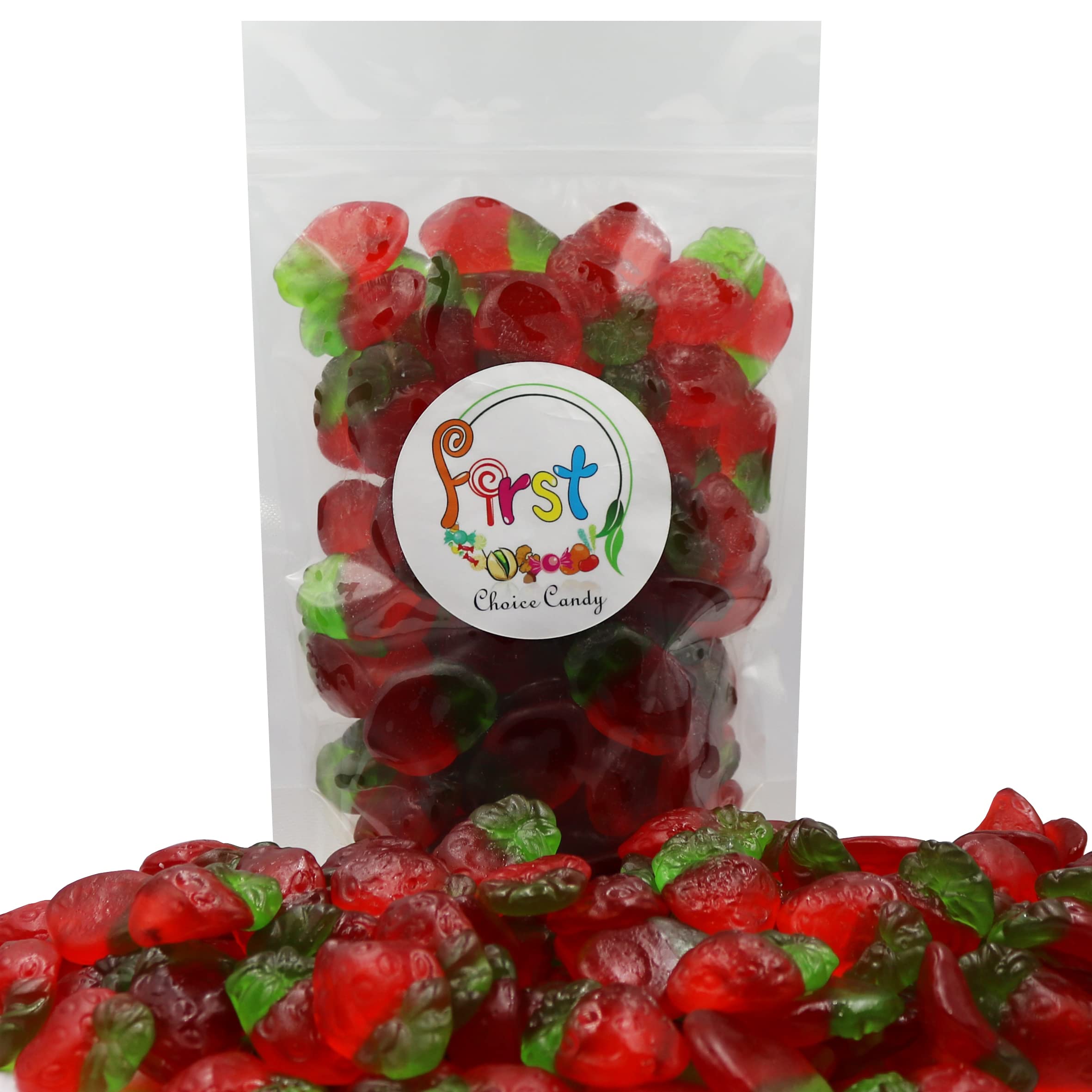 FirstChoiceCandy Gummy Fruit Candy - Strawberry Flavor, 2 Pound Bulk Pack (Pack of 1) | Delicious Soft Chewy Candy for Parties, Snacks & Gift Baskets