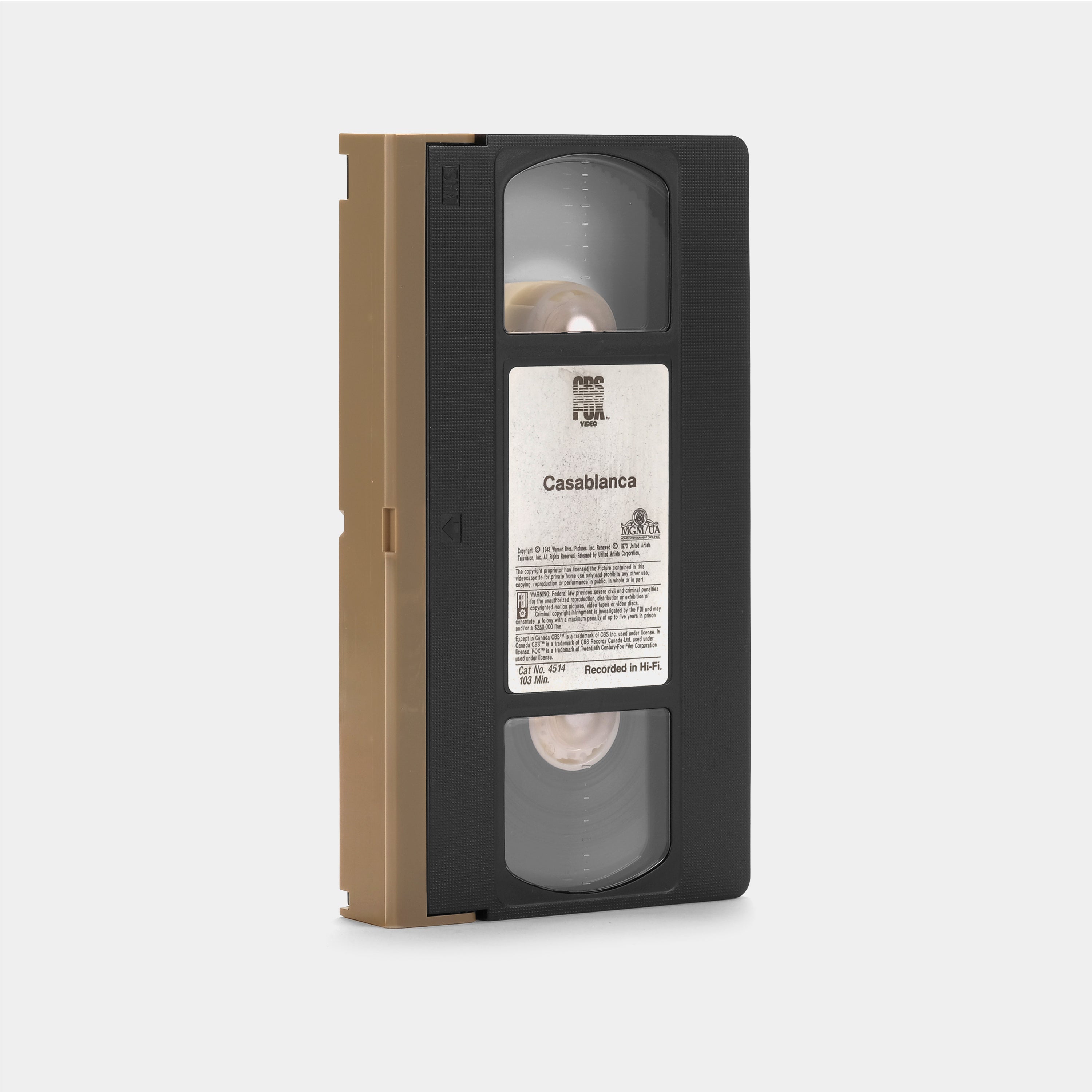 Casablanca Classic Movie VHS Tape - Vintage Collectible for Movie Lovers & Home Theater Enthusiasts