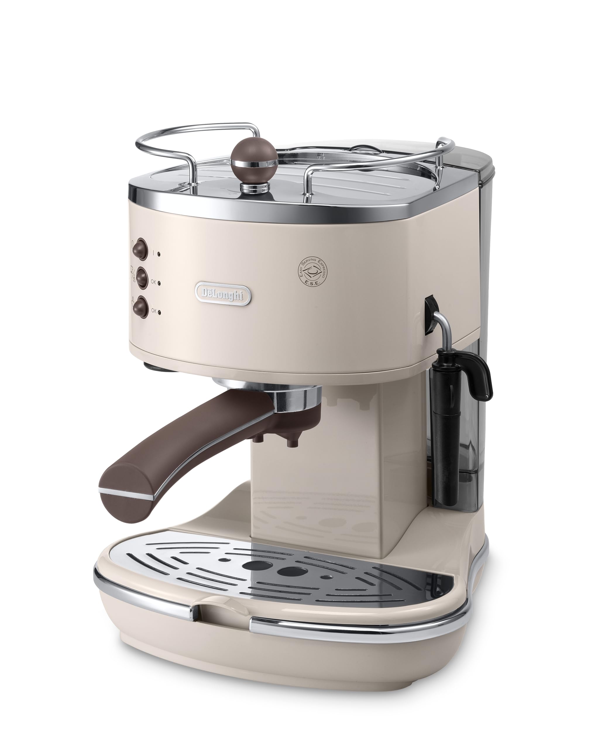 De'Longhi Vintage Icona Traditional Barista Pump Espresso Machine - 1.4L Cream Coffee Maker for Cappuccino & Latte | Perfect for Home Baristas & Coffee Lovers | ECOV311BG