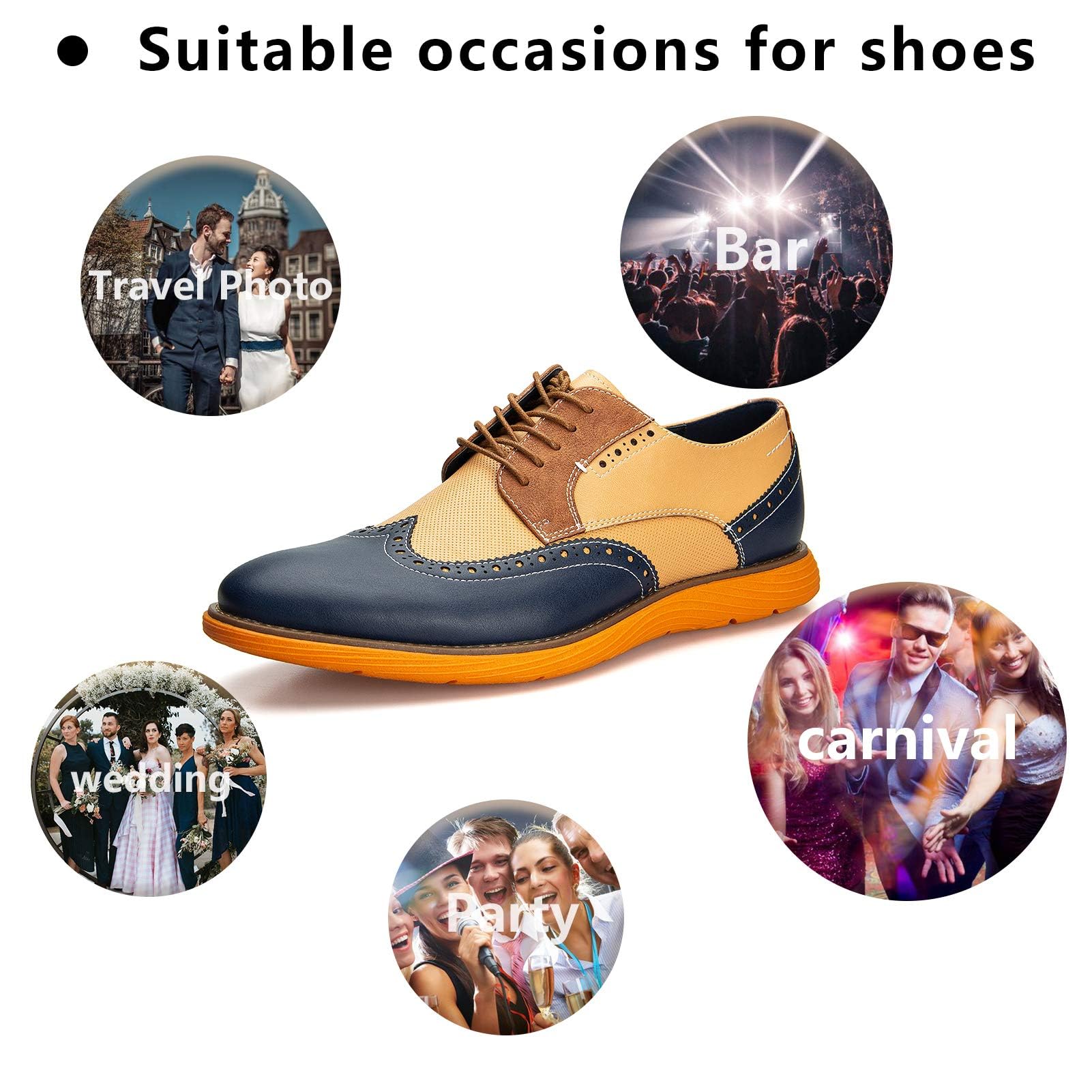 Meijiana Men's Oxford Dress Shoes - Lightweight Lace-Up Formal Shoes for Business & Wedding | Comfortable Office & Evening Wear