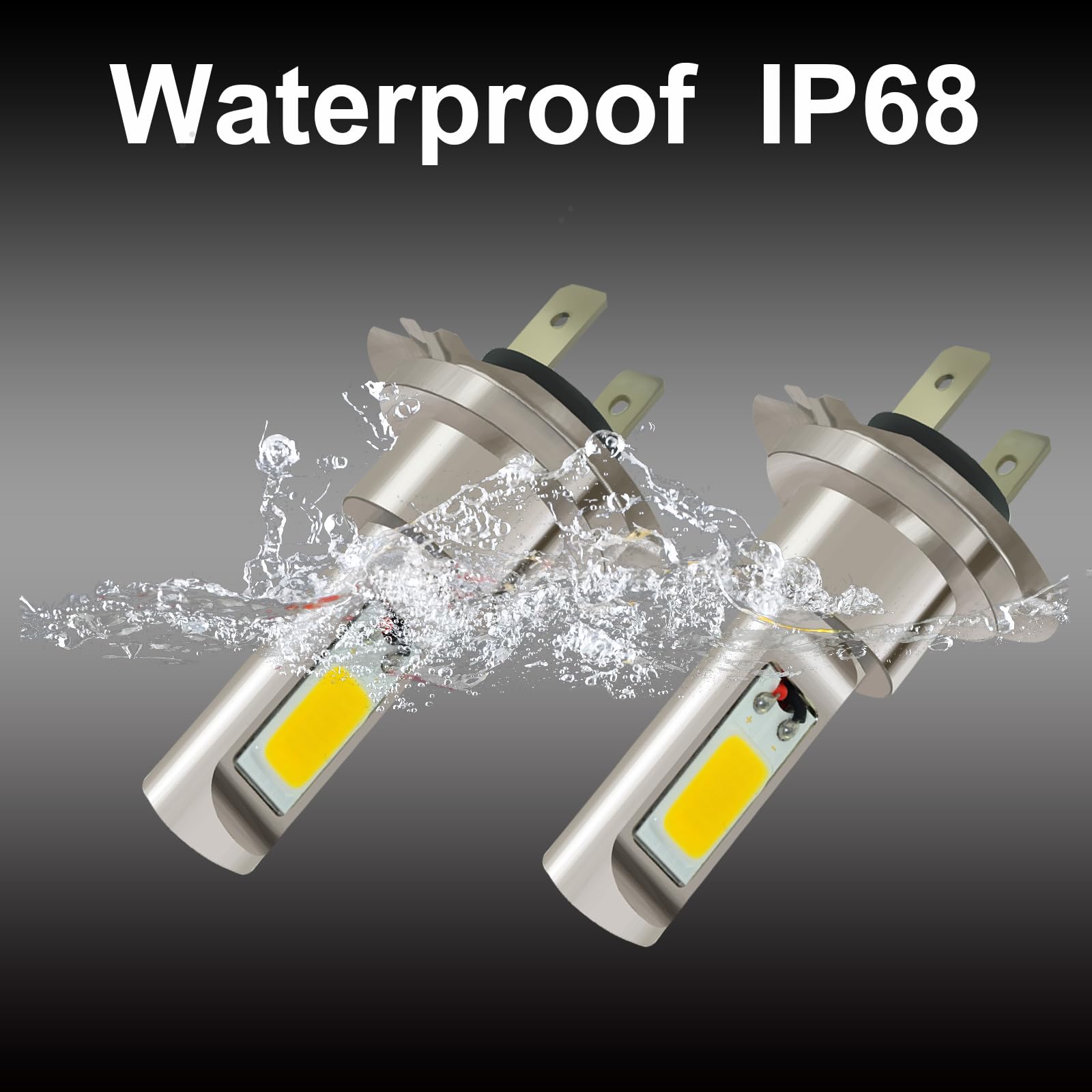 CALAIS Ultra Bright H7 LED Fog Lights - 2000 Lumens, High Power COB Chips, 3000K Yellow Light - Perfect Replacement Bulbs (Set of 2) for Enhanced Visibility in Rain, Snow & Foggy Conditions