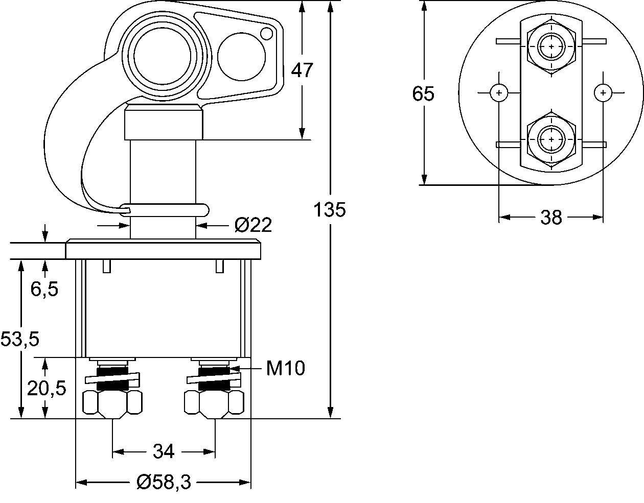 HELLA 24V Battery Disconnect Kill Cut-Off Switch Isolator 6EK002843-131 - Heavy Duty Power Cutoff for Trucks, RVs, Boats & Industrial Equipment