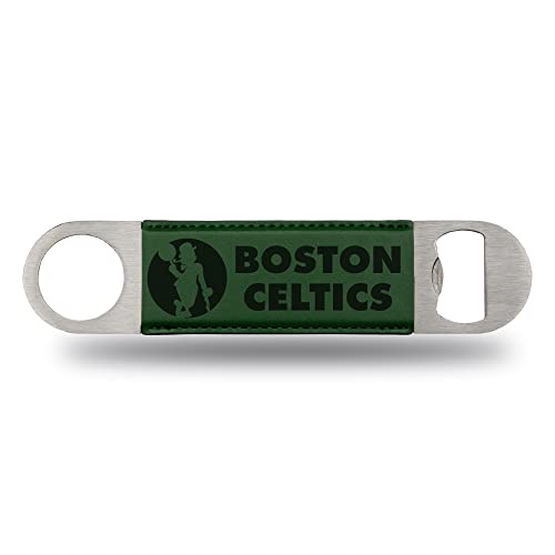 NBA Laser Engraved Bar Blade - Premium Faux Leather Bottle Opener for Beer & Beverages - Perfect Game Day Accessory for Sports Bars, Home Parties & Tailgating