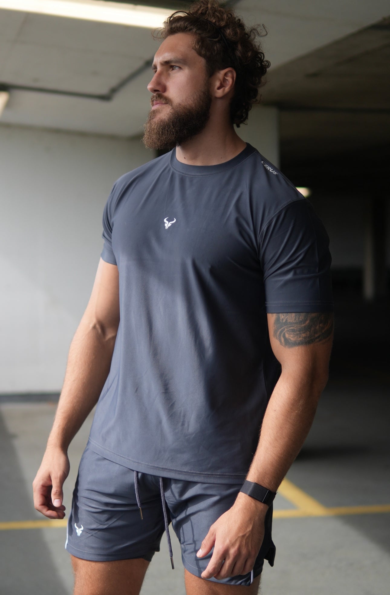 Cerus Grey Flex Men's T-Shirt - Soft Cotton Comfort Fit Casual Tee for Everyday Wear, Gym, and Outdoor Activities