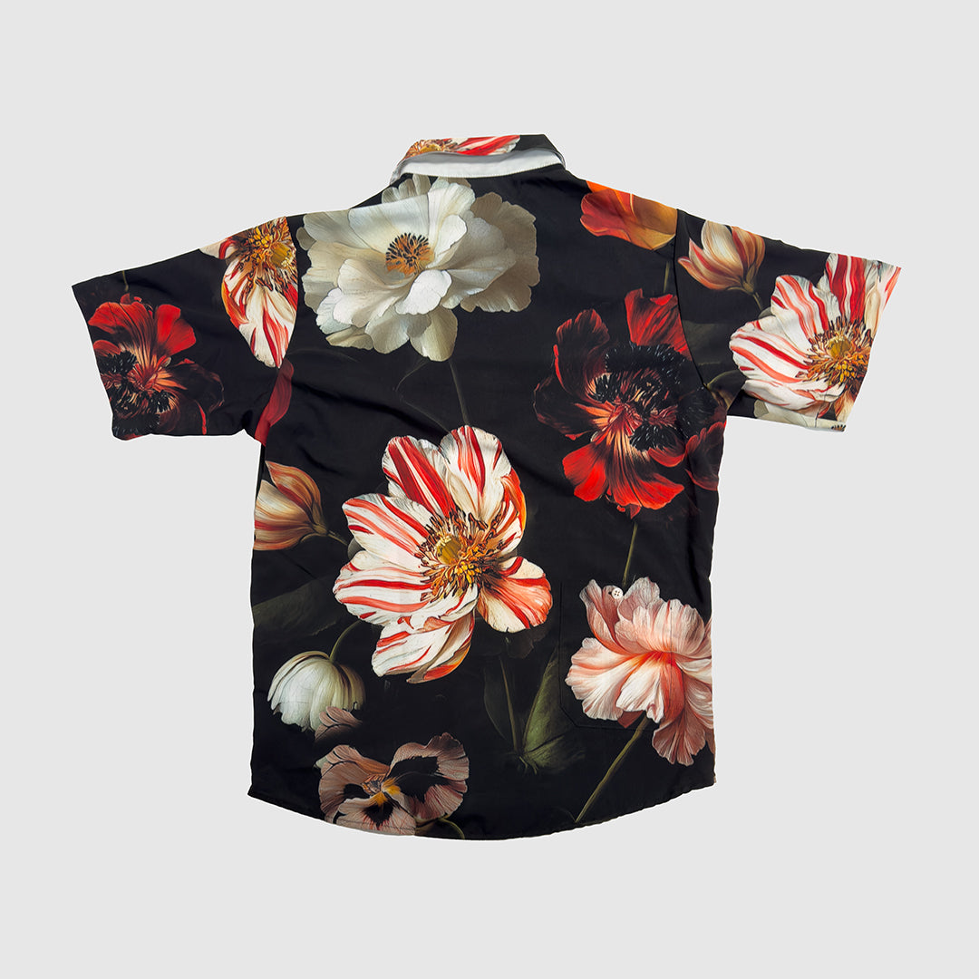 Vanitas Resort Shirt for Men - Stylish Hawaiian Aloha Shirt with Floral Print, Lightweight Breathable Fabric - Perfect for Beach Vacation, Summer Party & Tropical Getaways