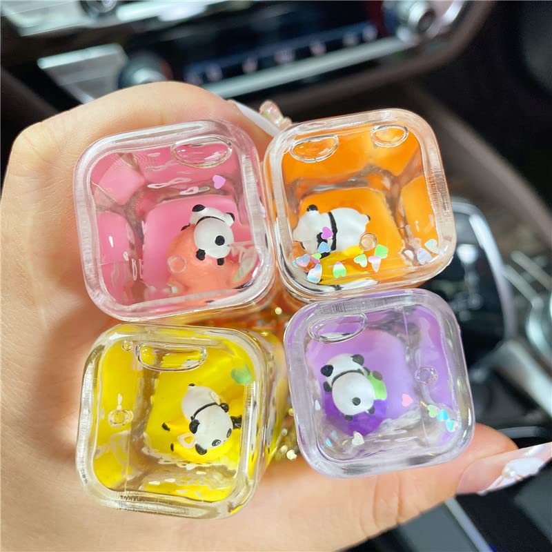 HSYHERE Floating Panda Sand Bottle Keychain - Cute Moving Sand Art for Girls & Women, Stress Relief Toy, Unique Gift for Kids & Teens - Perfect for Home, Office, Car Decor and Anxiety Relief