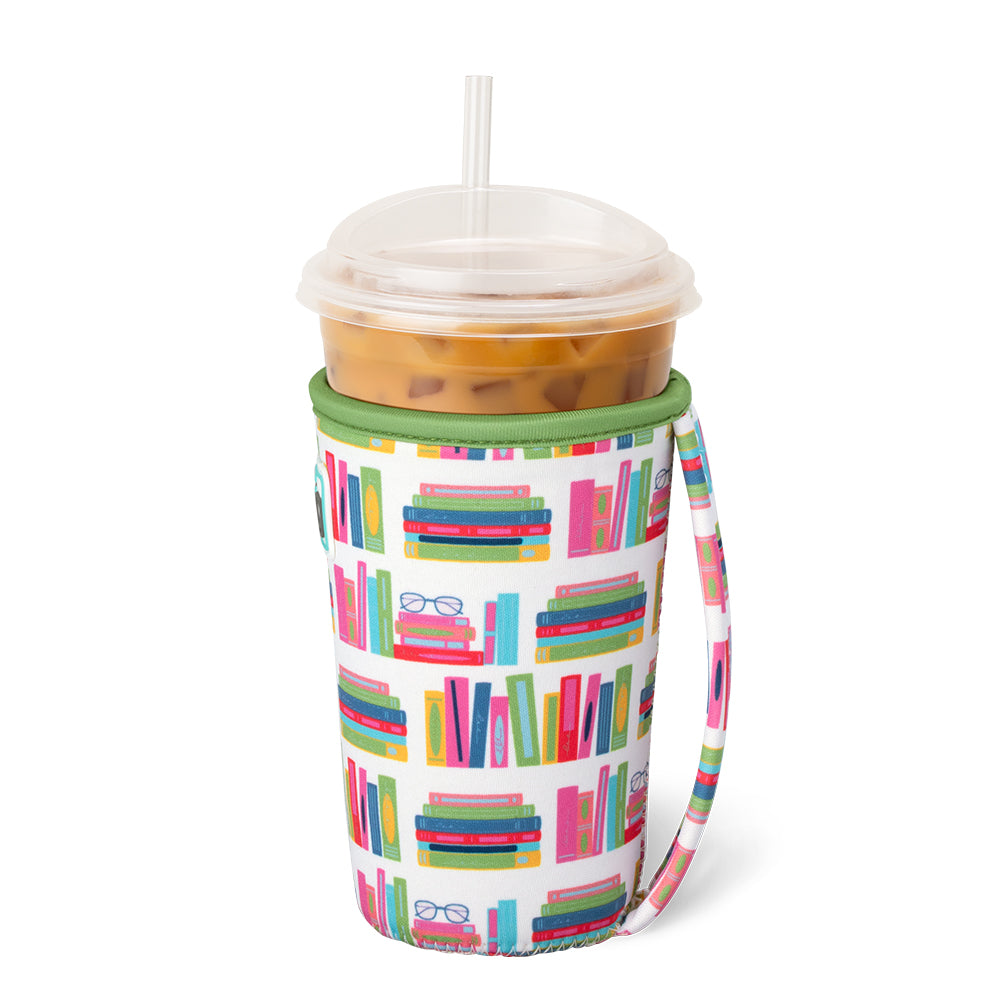 Book Club Medium Iced Cup Coolie - Insulated Coffee Sleeve for 16oz Tumblers - Perfect for Book Lovers, Coffee Shops & Reading Nook Beverages