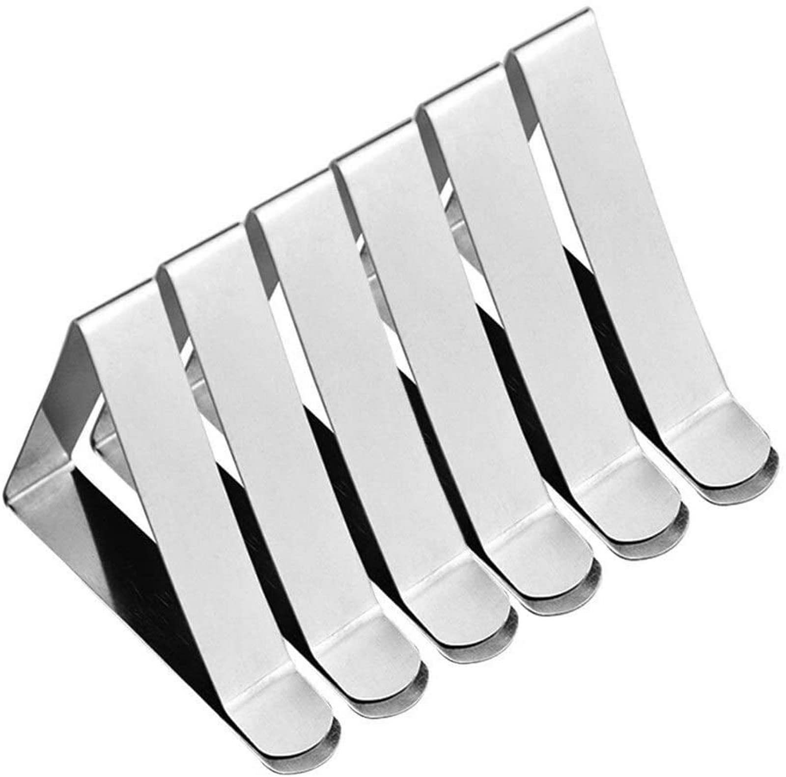 6-Piece Stainless Steel Tablecloth Clips - Heavy Duty Table Cloth Holders for Party, Wedding, Picnic & Outdoor Dining - Secure Table Cover Clamps for Home & Restaurant Use
