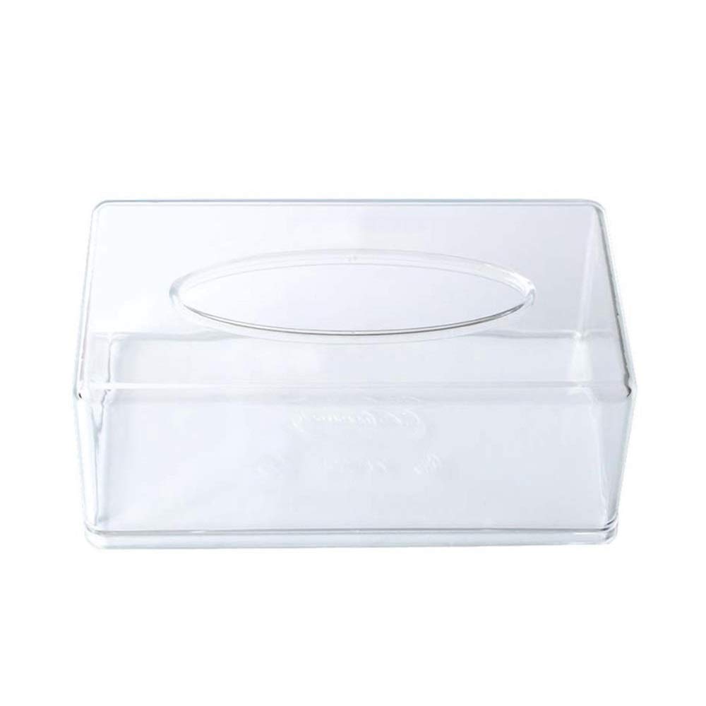 DIWANG Magnetic Cover Tissue Box - Clear Transparent Tissue Holder & Dispenser for Home, Office, Bathroom - European Style Tissue Storage Solution