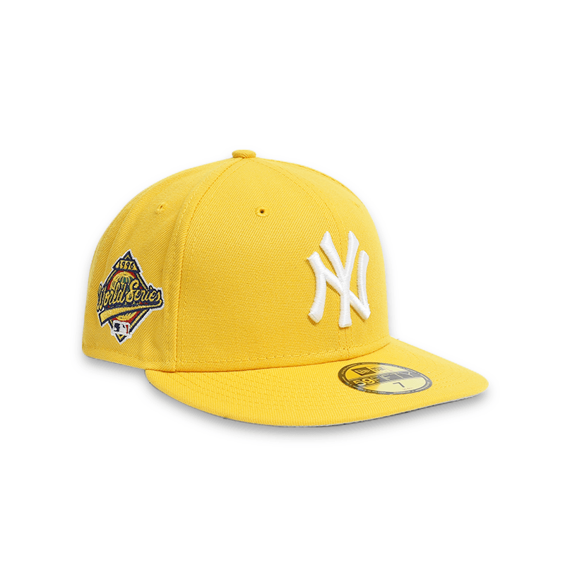 New York Yankees 1996 World Series Gold Embroidered Fitted Hat for Men - Perfect for Baseball Games, Fan Collections & Streetwear Fashion