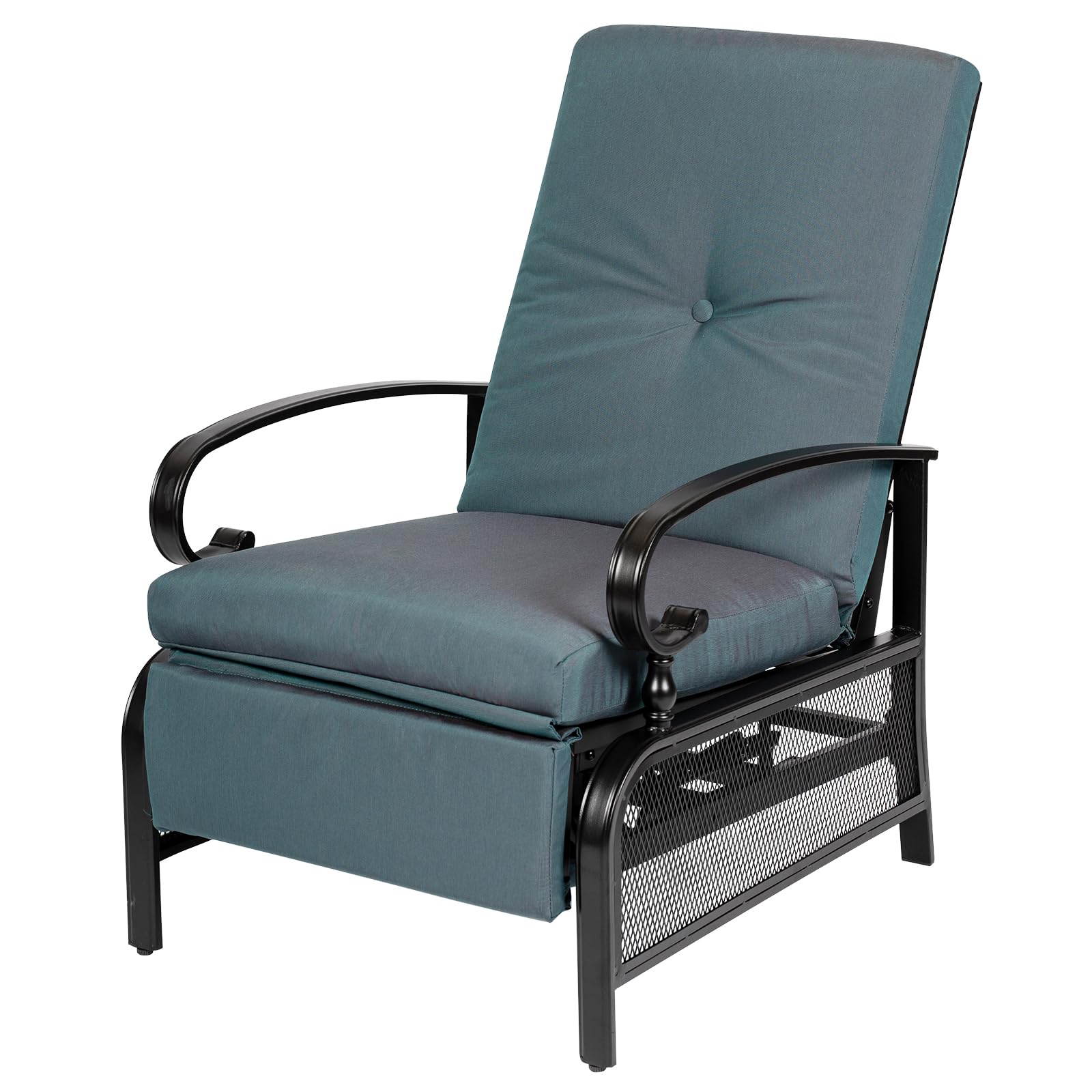 Oakcloud Adjustable Outdoor Lounge Chair - Patio Recliner with Removable Cushions (Peacock Blue) - Perfect for Poolside, Backyard Relaxation & Sunbathing