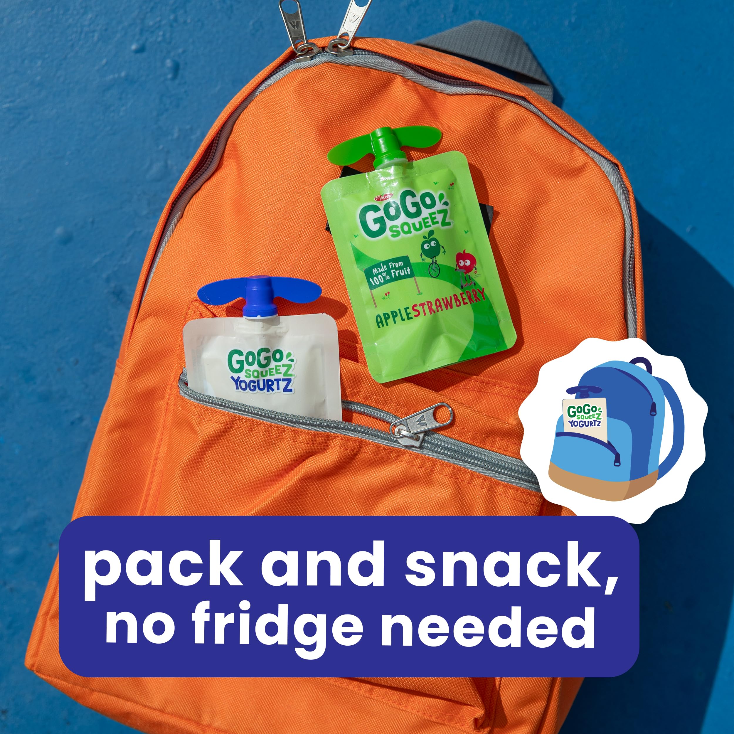 GoGo squeeZ YogurtZ Banana, 3 oz (4 Pouches) - Healthy Kids Snacks Made with Real Yogurt & Fruit - No Refrigeration Needed, Gluten Free, Kosher Certified - Perfect for Lunchboxes, School Snacks & On-the-Go Nutrition
