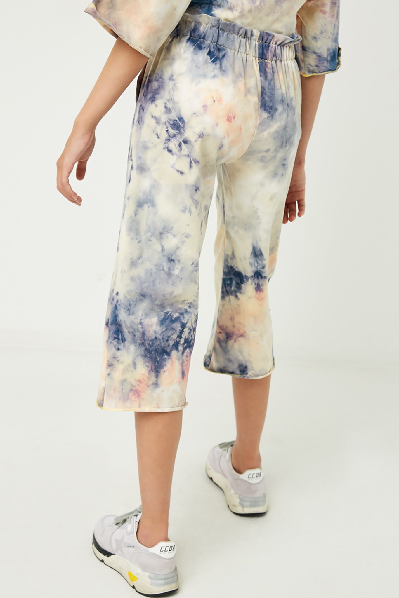 Trendy Tie Dye Ruffle Culottes for Women - Boho Chic High Waisted Wide Leg Pants - Perfect for Summer Festivals, Beach Vacations & Casual Outings