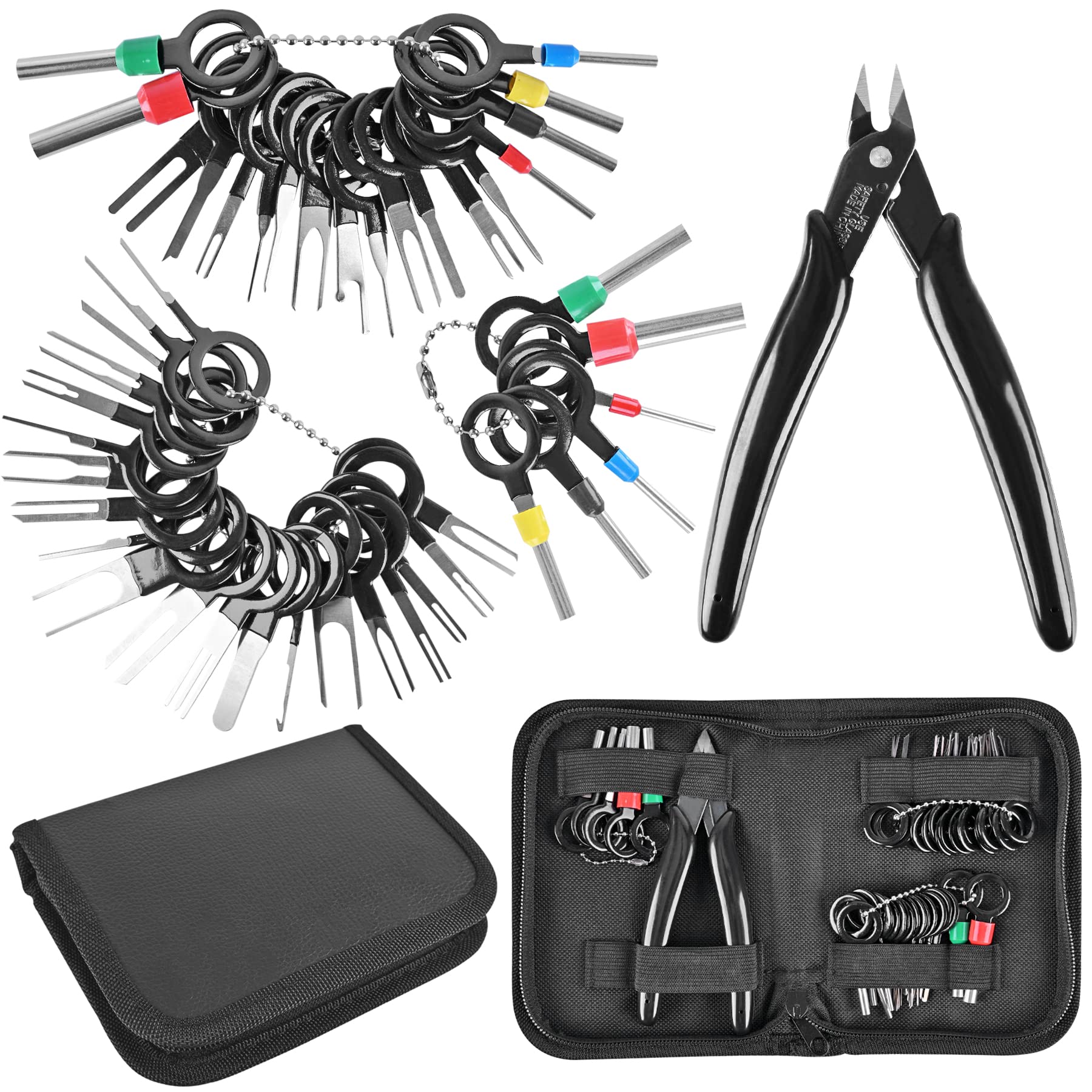 45-Piece Kikerike Terminal Removal Tool Kit - Automotive Electrical Connector Pin Extractor Set with Depinning Tools for Cars & Household Devices | Perfect for Wiring Repairs, DIY Projects & Electrical Maintenance