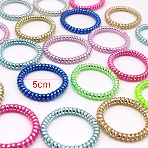 Belicia 10Pcs Elastic Hair Bands - Telephone Wire Hair Ties for Women & Girls, Soft Rubber Hair Rings & Headbands - Perfect for School, Work, Gym & Daily Styling