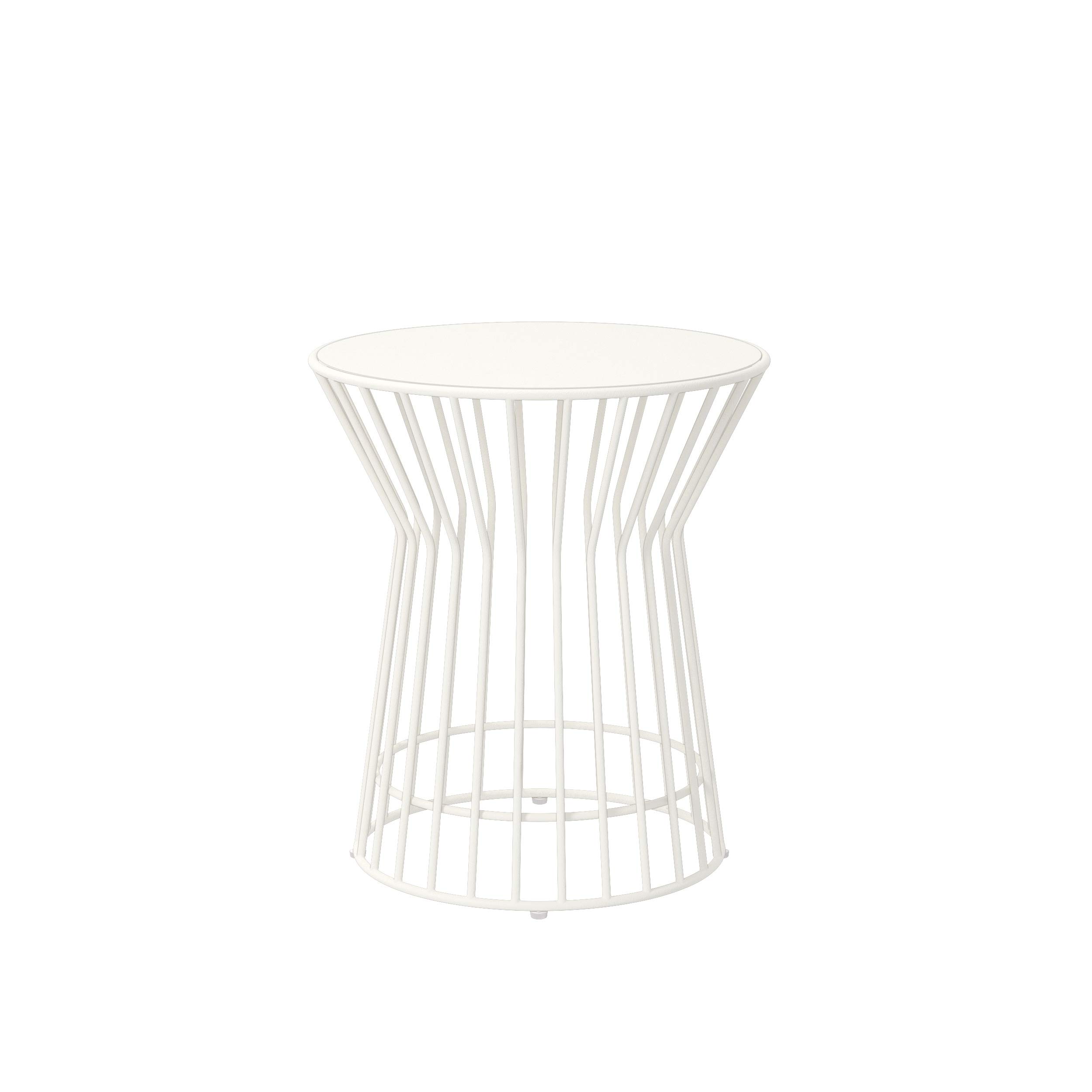 Novogratz 88068WHT1E White Outdoor Side Table - Waterproof Poolside Accent Table for Patio, Garden & Backyard Decor