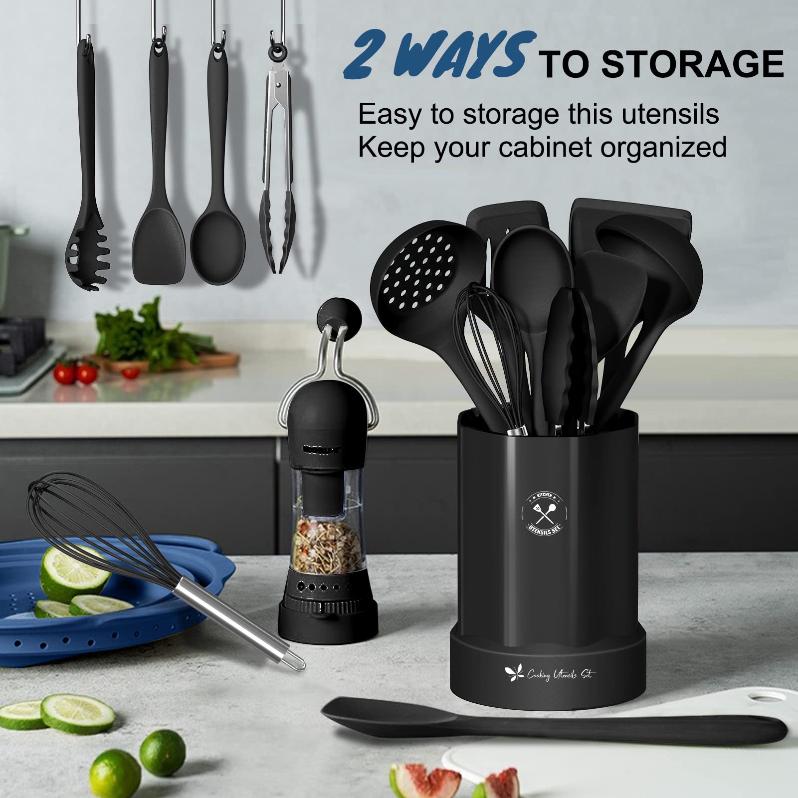 25-Piece Silicone Kitchen Utensil Set - Spatula, Spoon & Turner for Nonstick Cookware | Heat Resistant & Dishwasher Safe
