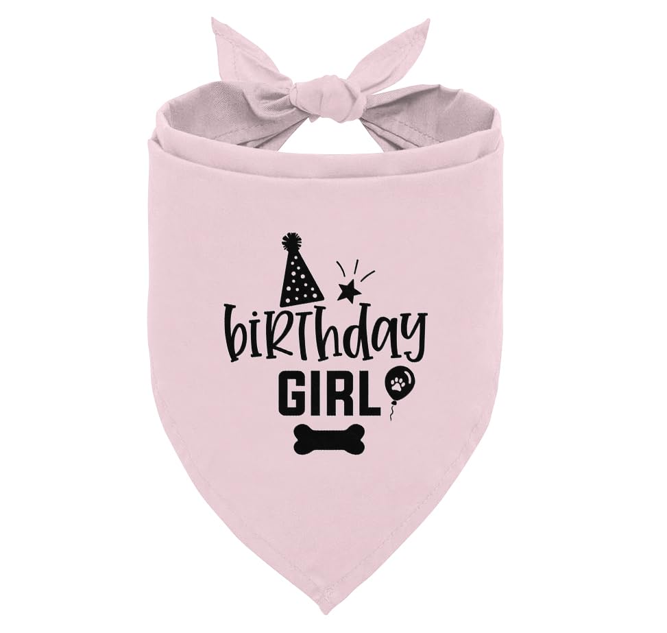 Dog Birthday Bandana - Adjustable Dog Scarf for Small Medium Large Dogs | Happy Birthday Dog Bandana in Pink | Perfect for Dog's 1st Birthday Party & Pet Celebrations | Cute Pet Accessories for Birthdays & Special Occasions