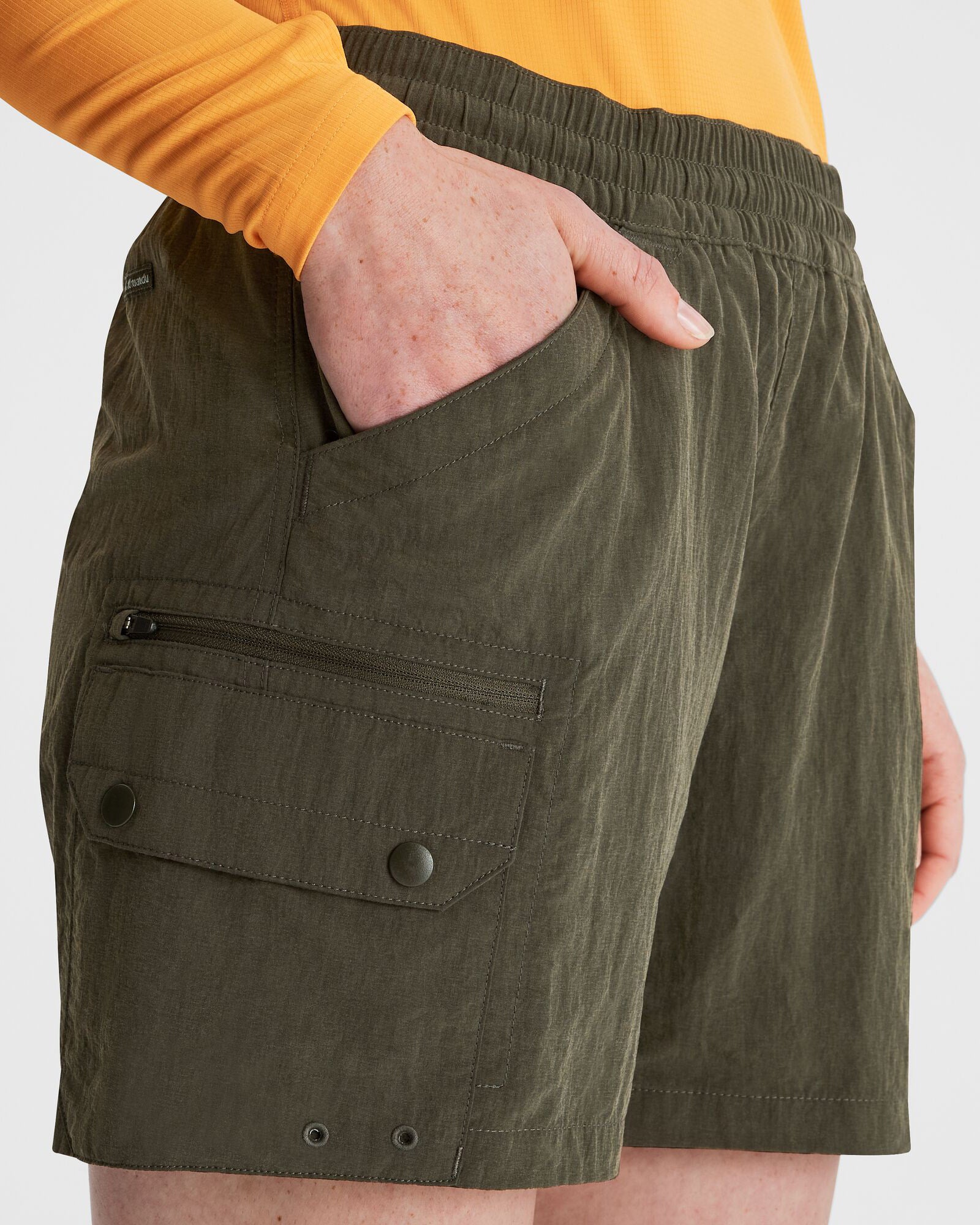 Women's EVRY Day Cargo Shorts - Dark Moss Green Casual Shorts with Pockets | Perfect for Hiking, Travel & Summer Outdoor Activities