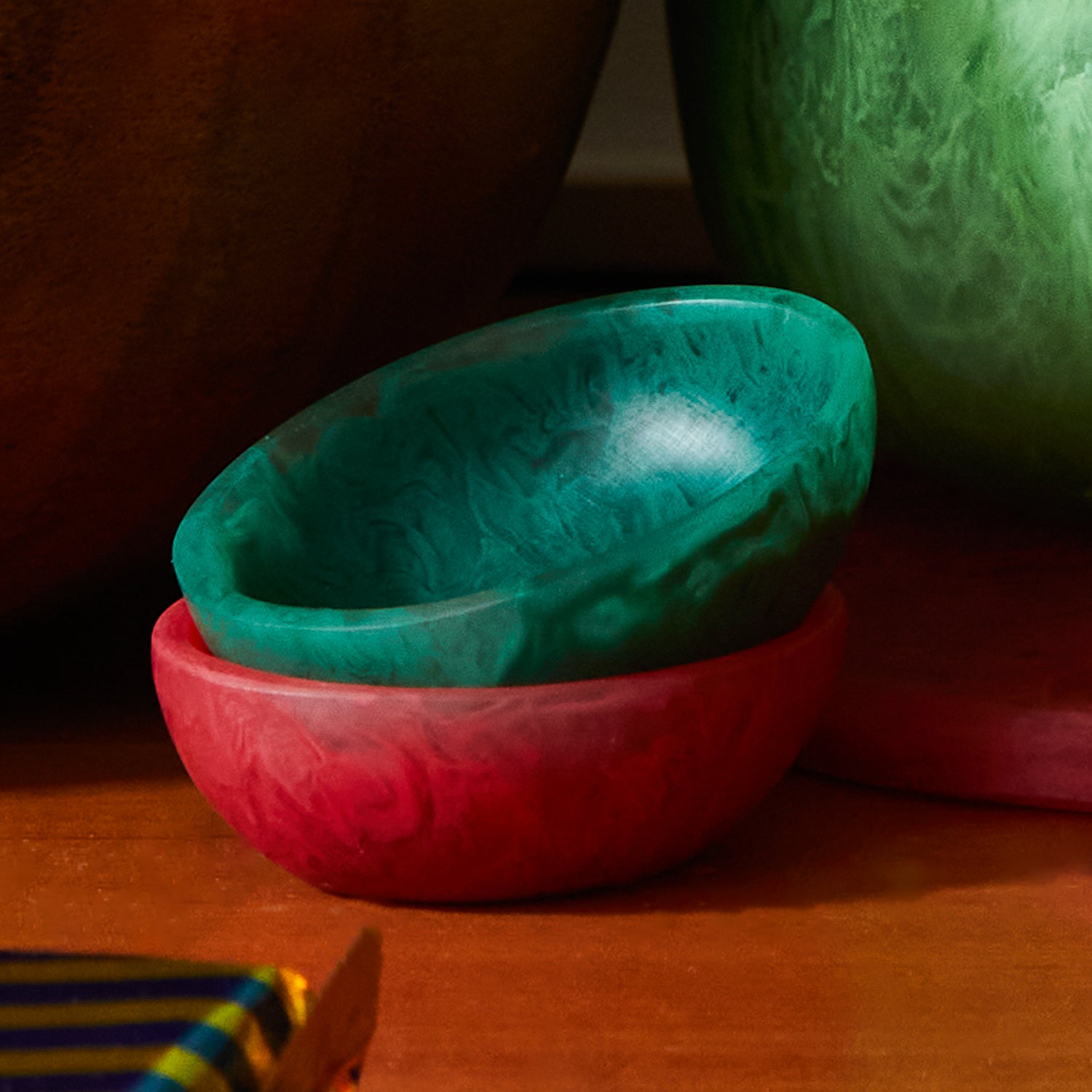 Astrid Tiny Bowl - Mini Ceramic Bowl for Snacks, Desserts, and Condiments | Perfect for Home, Office, or Picnic Use | Forest Green Design