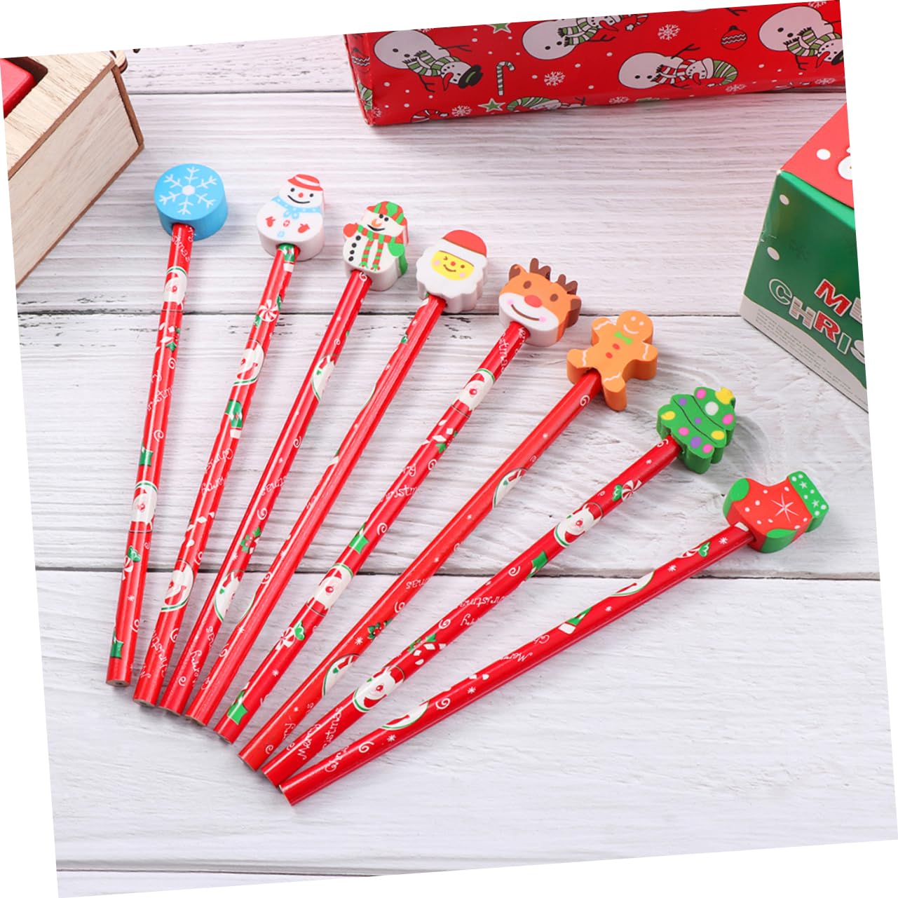 SEWACC 24-Pack Professional Sketch Pencils - Fun Christmas Pattern Drawing & Writing Pencils for Artists, Students & Daily Use | Portable Multi-Functional HB Graphite Pencils for Sketching, School, Office & Holiday Gifts