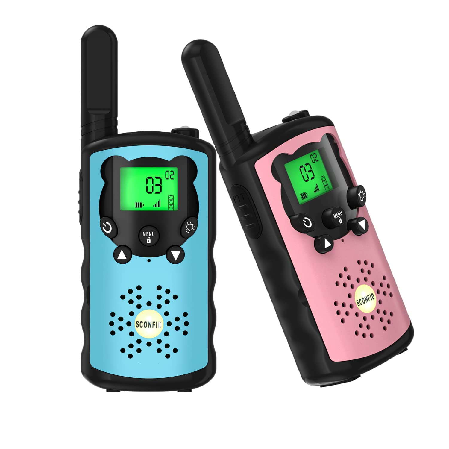 Best Walkie Talkies for Kids Ages 4-12 - 3 Mile Range Toy for Boys & Girls - Birthday Gift for Indoor & Outdoor Activities (Light Blue & Pink) - Perfect for Camping, Hiking, and Backyard Adventures