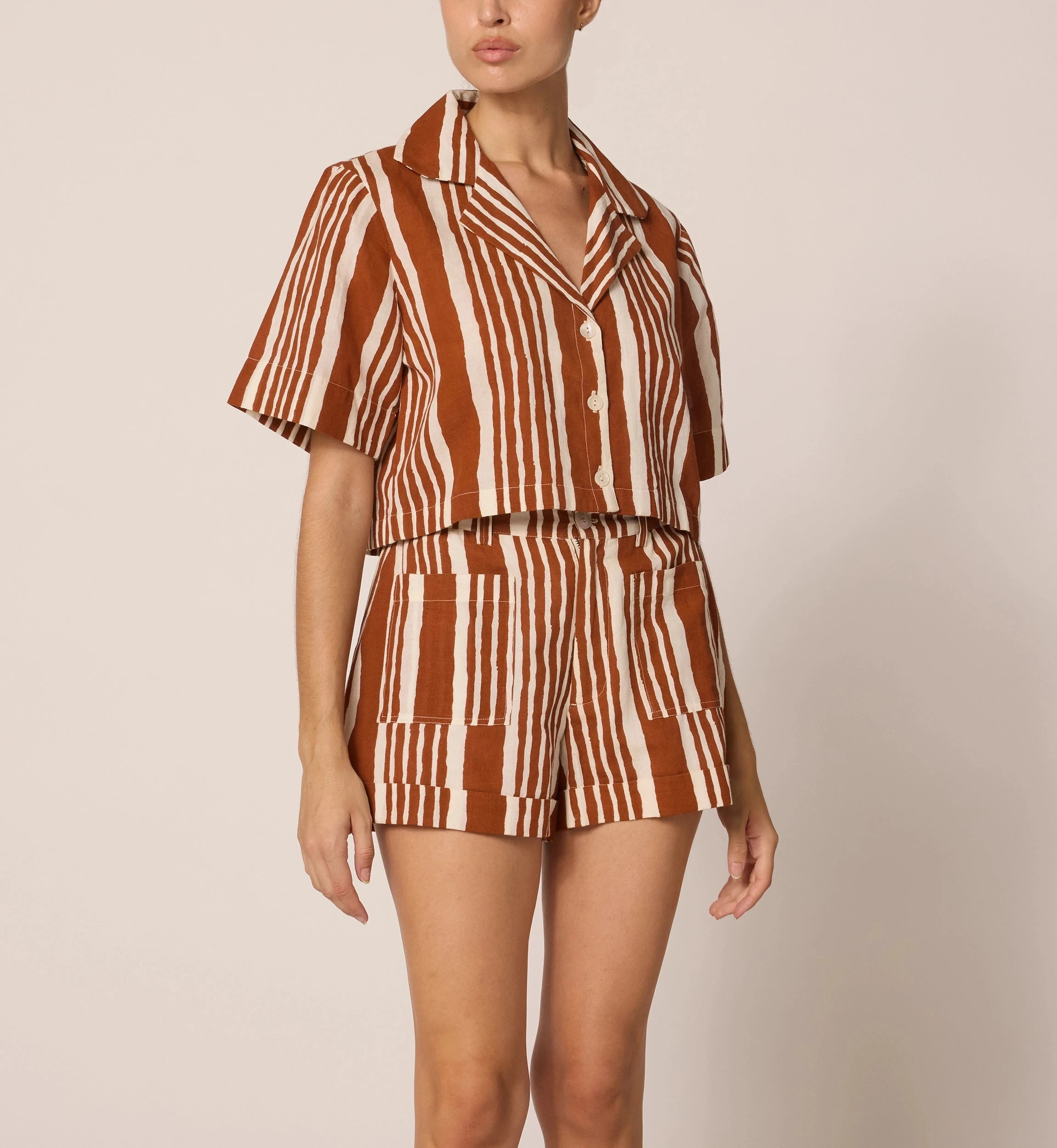 Mizuki Blouse - Vecchio Stripe Women's Fashion Top | Elegant Casual Wear for Office, Date Night & Spring Outfits