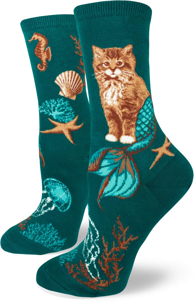 ModSocks Women's Crew Cat Socks - Fun & Comfortable Cotton Ankle Socks for Casual Wear, Gifts & Cat Lovers