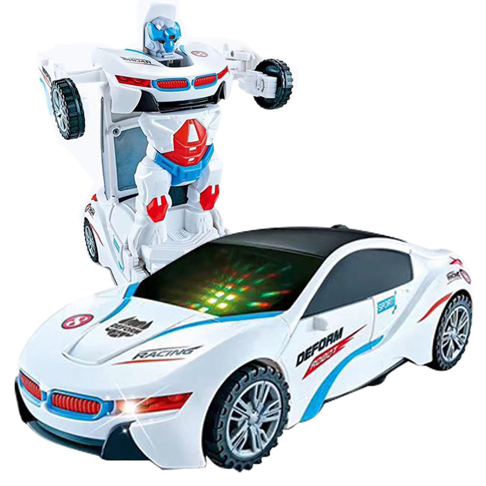 Electric Transforming Toy Car with LED Lights - Collectible Deformation Robot Vehicle for Boys - Interactive Light-Up Action Figure for Play & Display - Perfect for Birthday Gifts, STEM Learning, and Robot Toy Collections
