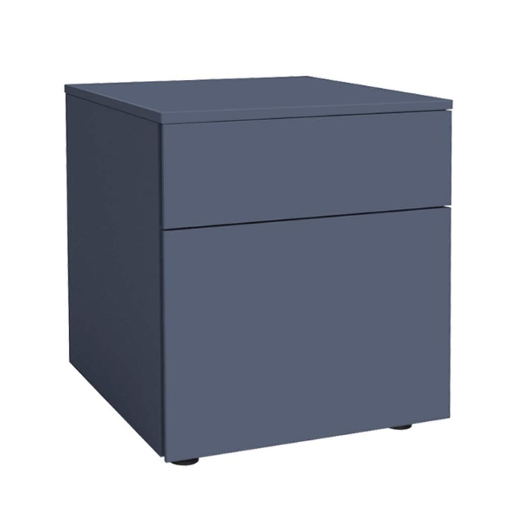 Modern Nordic Nightstand with Drawers - Simple Bedside Storage Cabinet for Bedroom, Blue | Perfect for Small Spaces, Apartment Living & Minimalist Home Decor