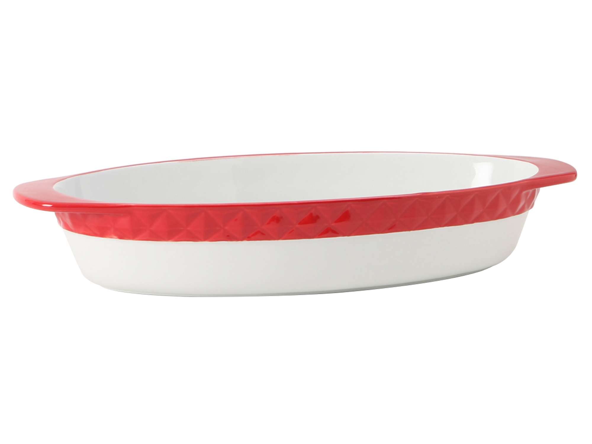 Tuxton DisplayTux Cayenne Porcelain White Banded Embossed 3.5-Quart Casserole Set of 2 - Scratch & Chip Resistant, Lead & Cadmium Free, Dishwasher/Microwave/Oven Safe - Perfect for Baking, Serving & Entertaining