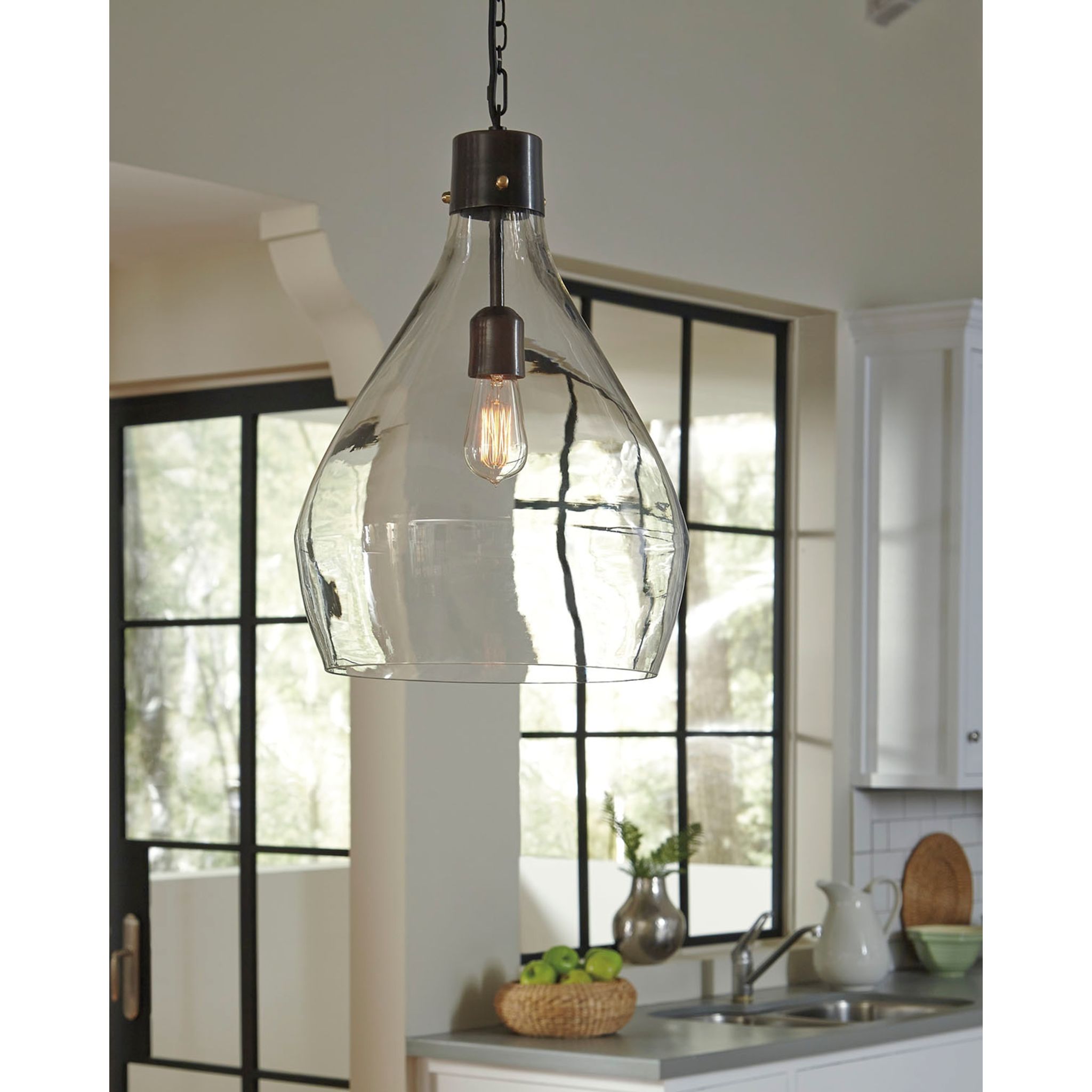 Avalbane Modern Pendant Light - Elegant Hanging Ceiling Lamp for Kitchen, Dining Room, Bedroom & Living Room Decor