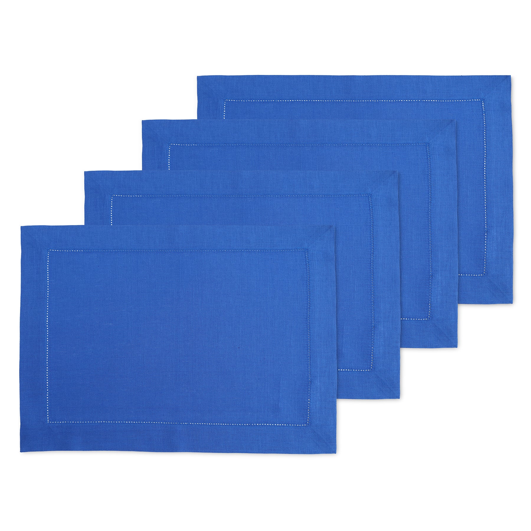 Elegant Classic Hemstitch Placemats Set of 4 - Premium Linen Table Mats for Dining Room Decor - Perfect for Thanksgiving, Christmas Dinner & Formal Entertaining