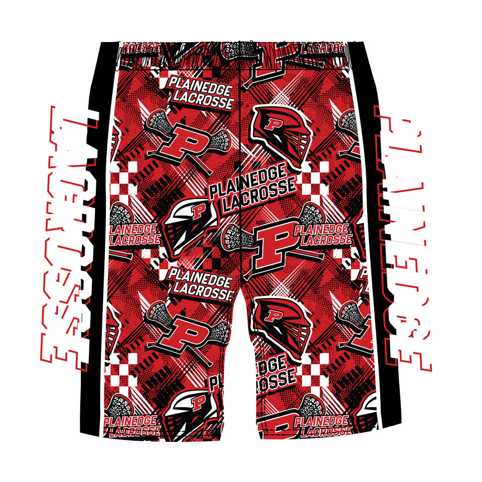 Boys & Men's Plain Edge Lacrosse Checkers Shorts - Comfortable Athletic Shorts for Lacrosse, Training & Casual Wear
