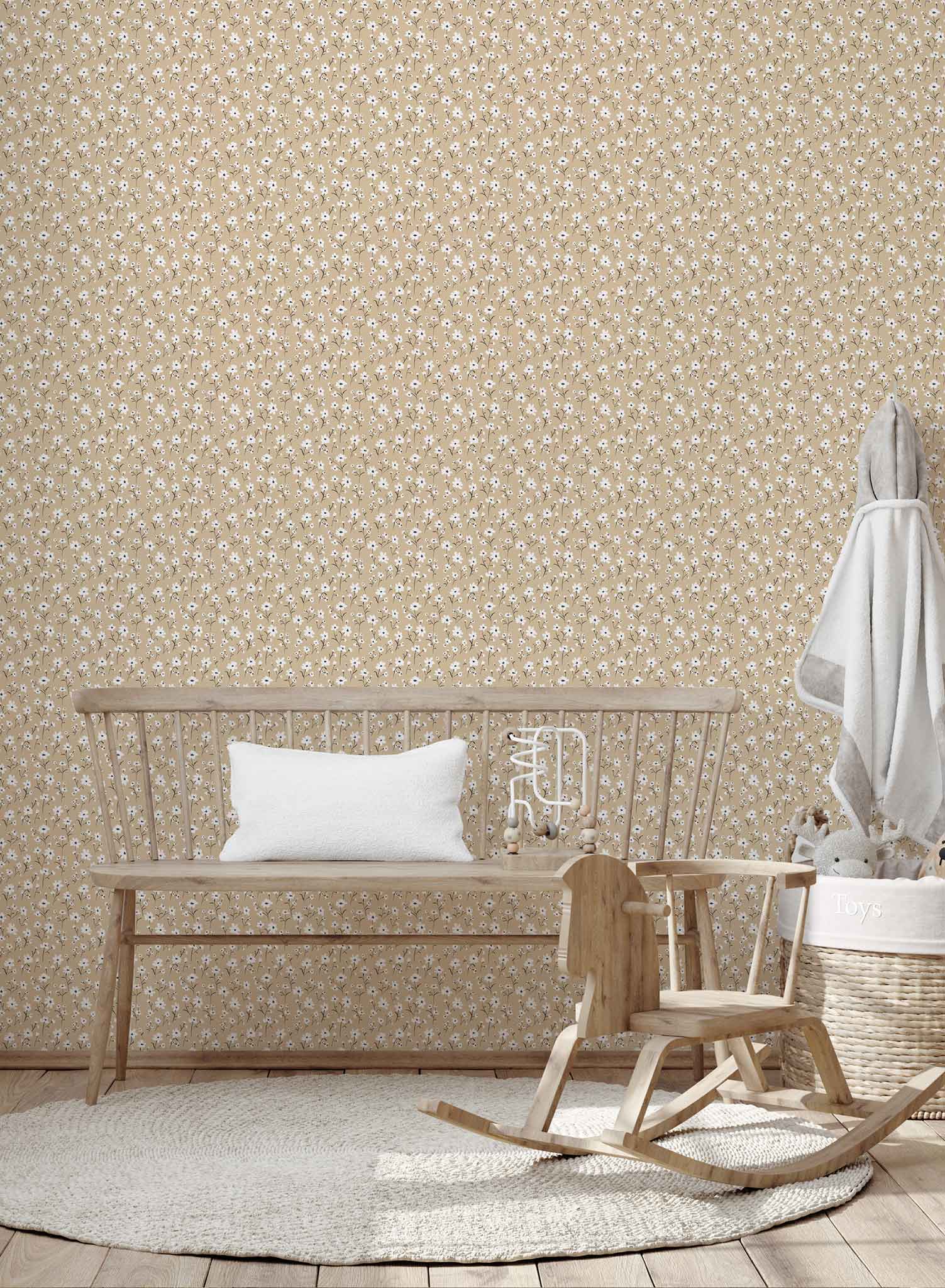 Premium Meadow Wallpaper - Nature-Inspired Floral Design for Living Room & Bedroom Decor | Peel & Stick Easy Installation