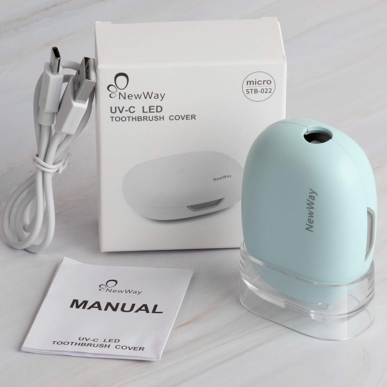 Portable UV Toothbrush Sterilizer Case - Rechargeable Travel Toothbrush Holder with Sanitizer for Home, Office & Travel | Perfect for Business Trips, Camping & Daily Hygiene (Blue)