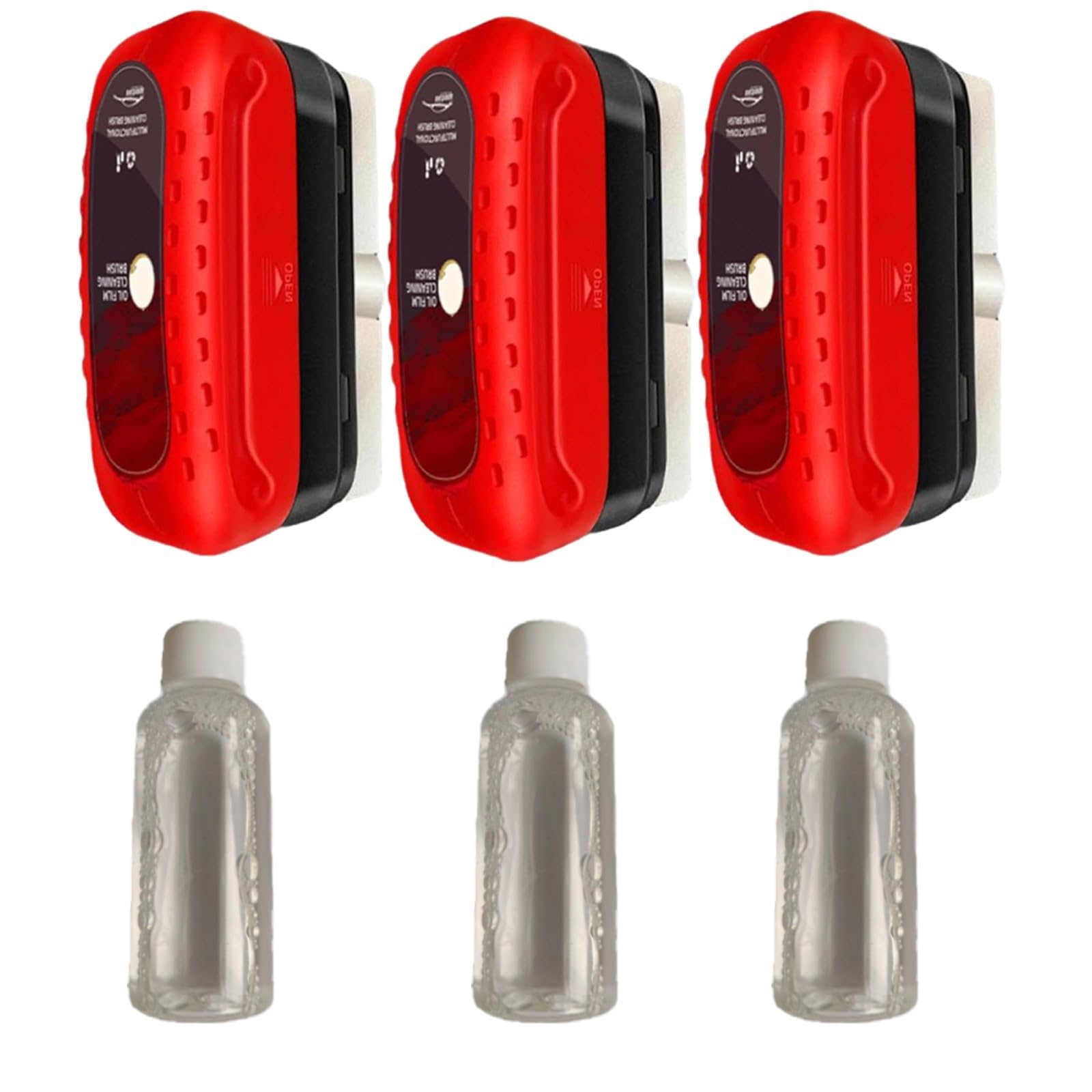 Premium Car Glass Oil Film Cleaner Kit - Windshield Oil Film Remover & Cleaning Brush Set (3 Brushes + 6 Cleaners) for Crystal Clear Visibility - Perfect for Road Trips, Daily Commutes & Winter Driving