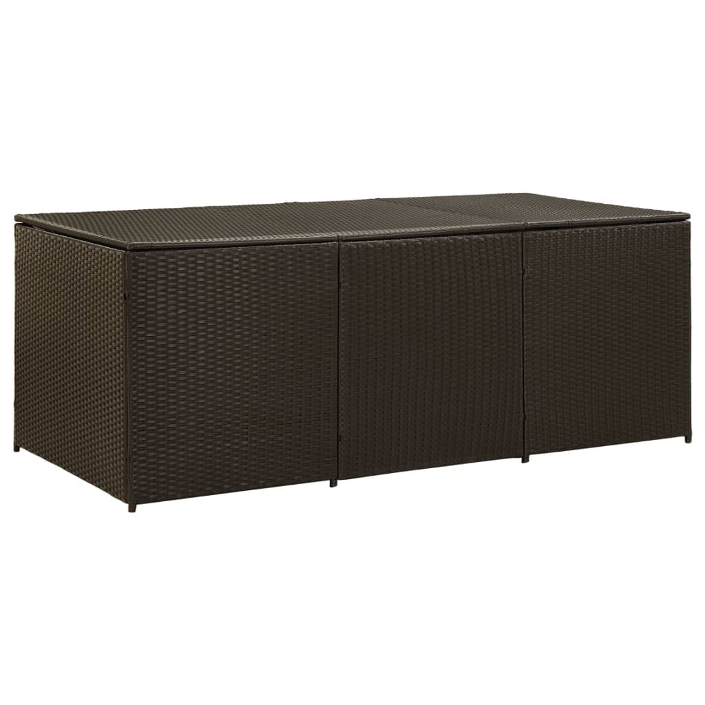 vidaXL Outdoor Garden Storage Box with Cushion - Waterproof Poly Rattan Bench Seat - Multiple Colors - Perfect for Patio, Deck, and Backyard Organization