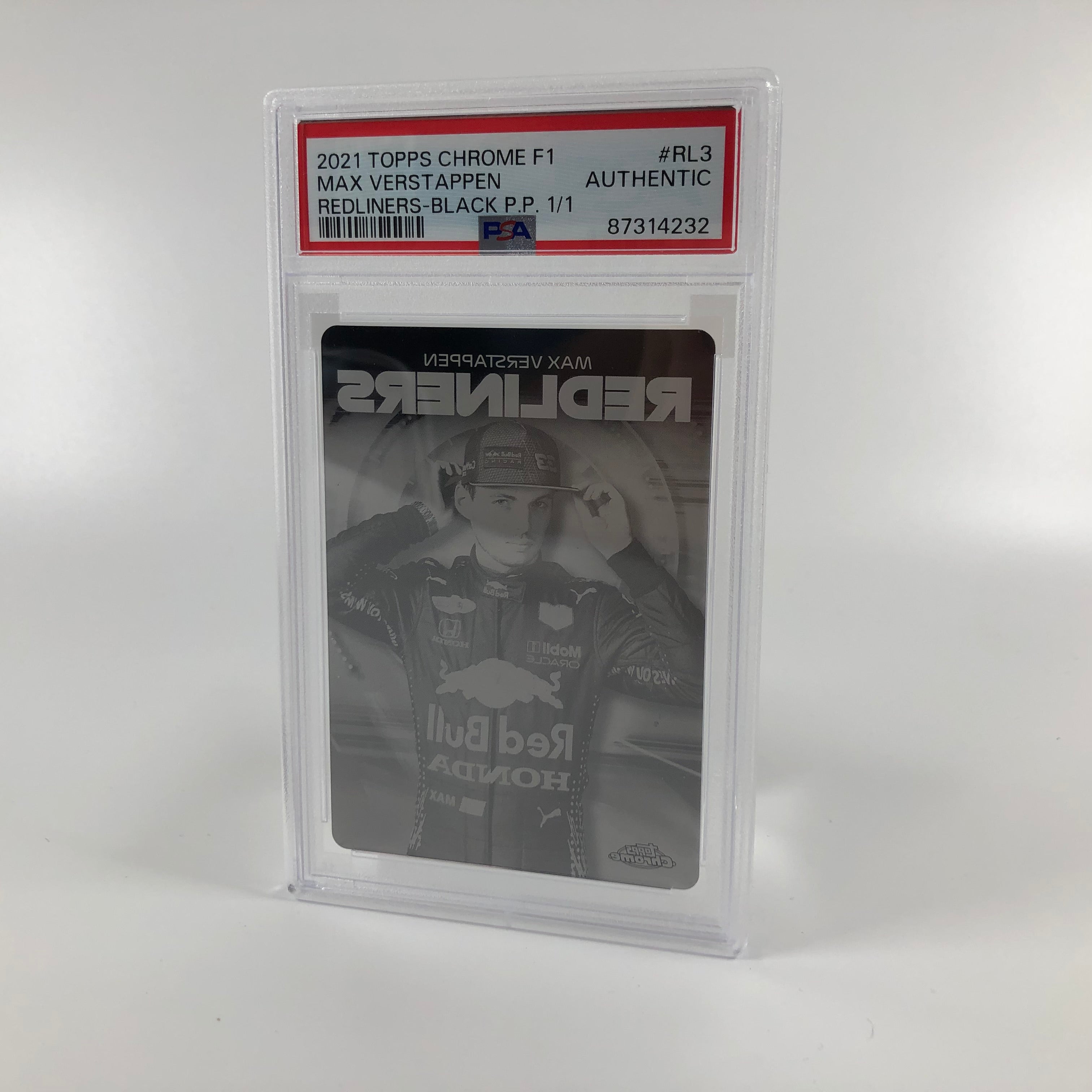 Authentic Max Verstappen #RL3 Black Printing Plate - Redliners Collectible - Perfect for Racing Fans, Home Decor & Memorabilia Displays