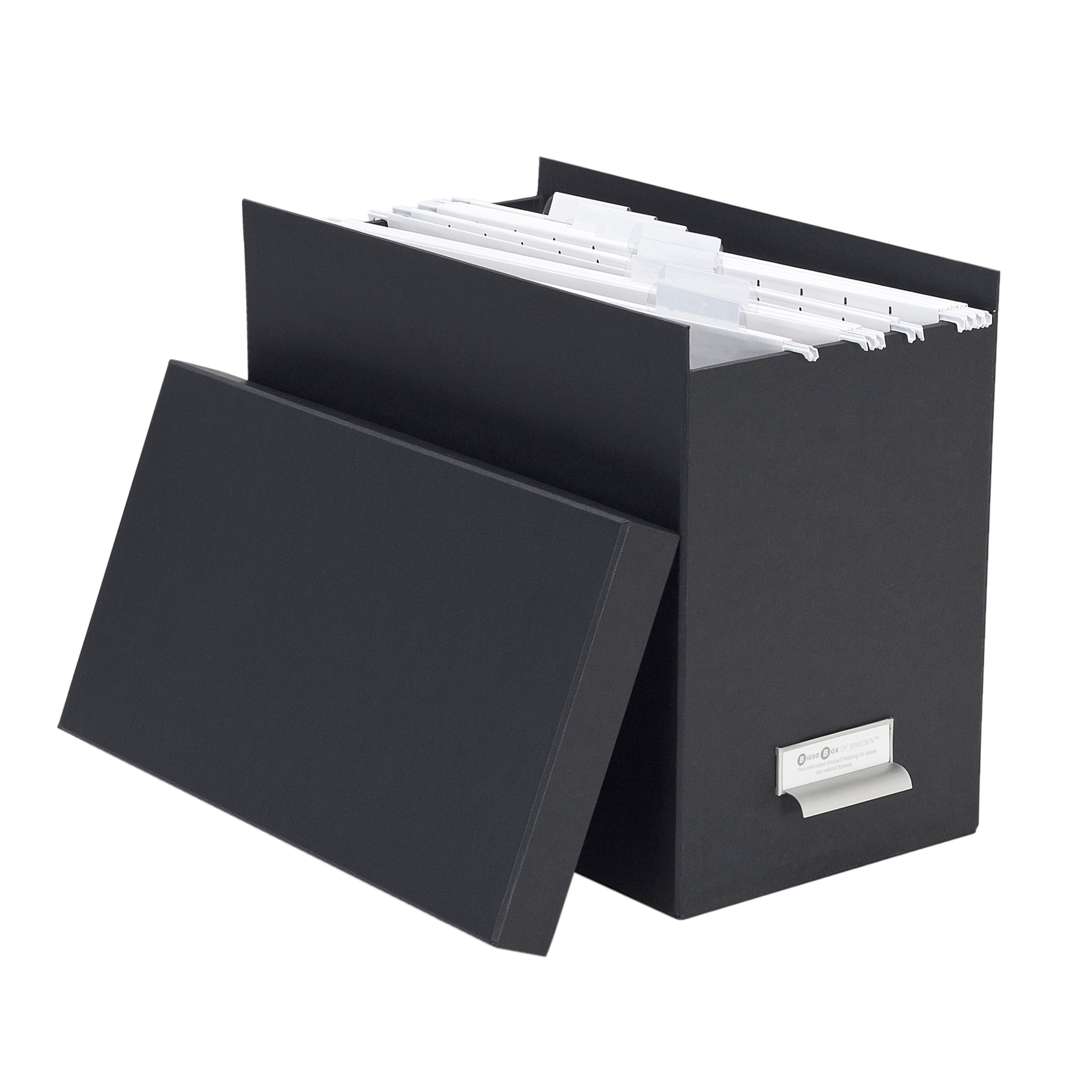 Johan File Box - Grey & Multi-Color Storage Organizer for Office, Home, or School Documents