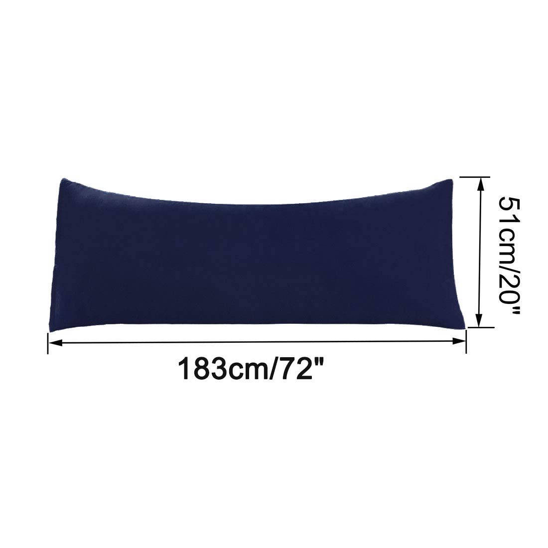 Premium Set of 2 Body Pillow Covers - Soft Microfiber 90 GSM Polyester Pillowcases (20x72 Inches) Navy Blue - Perfect for Pregnancy Support, Back Pain Relief & Comfortable Sleeping