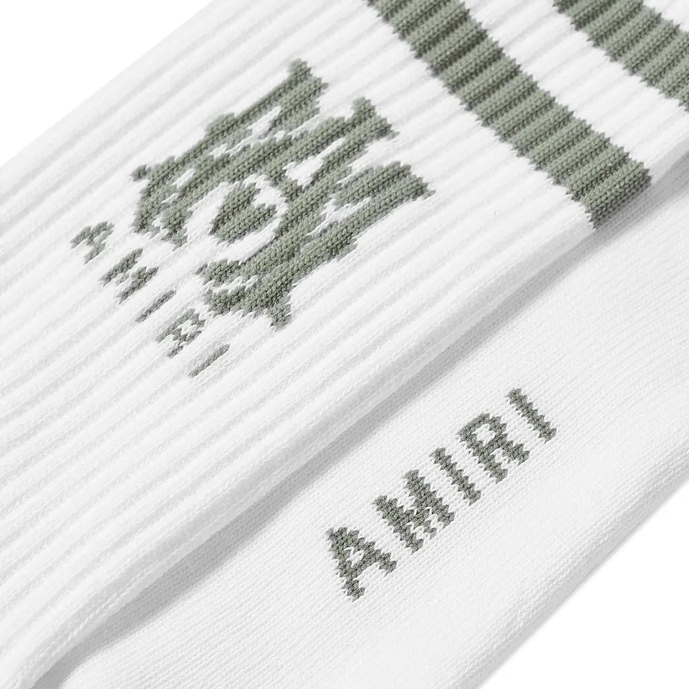 AMIRI Logo Socks for Men - Luxury Designer Crew Socks with Embroidered Logo - Perfect for Casual Wear, Sneaker Pairing & Gift Giving