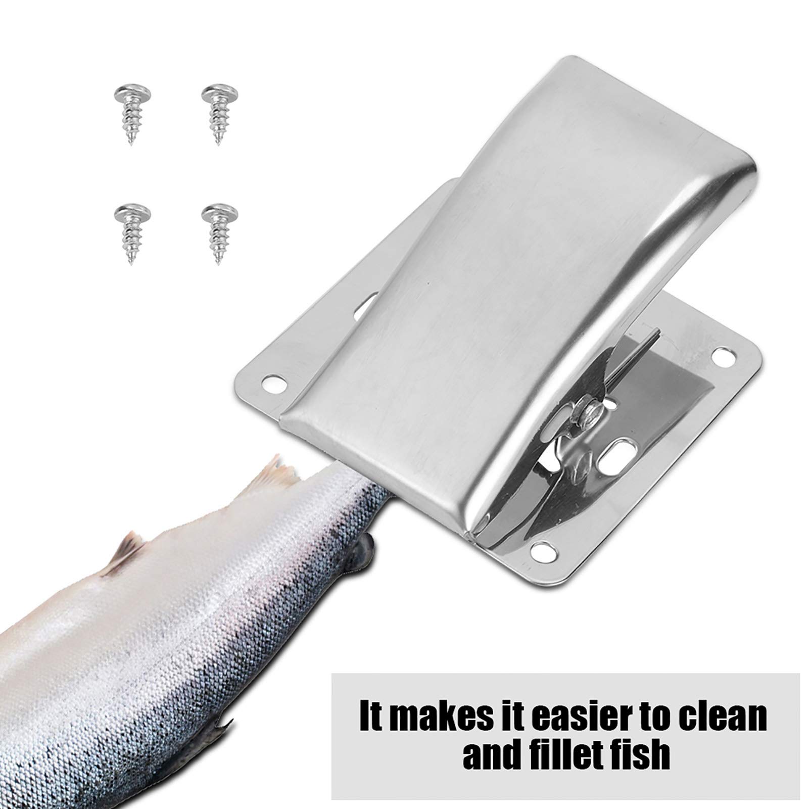 Keenso Rustproof Stainless Steel Fish Fillet Clamp with Mounting Screws - Heavy Duty Kitchen Tool for Fish Cleaning Board & Fillet Board - Perfect for Home Chefs, Anglers, and Outdoor Cooking