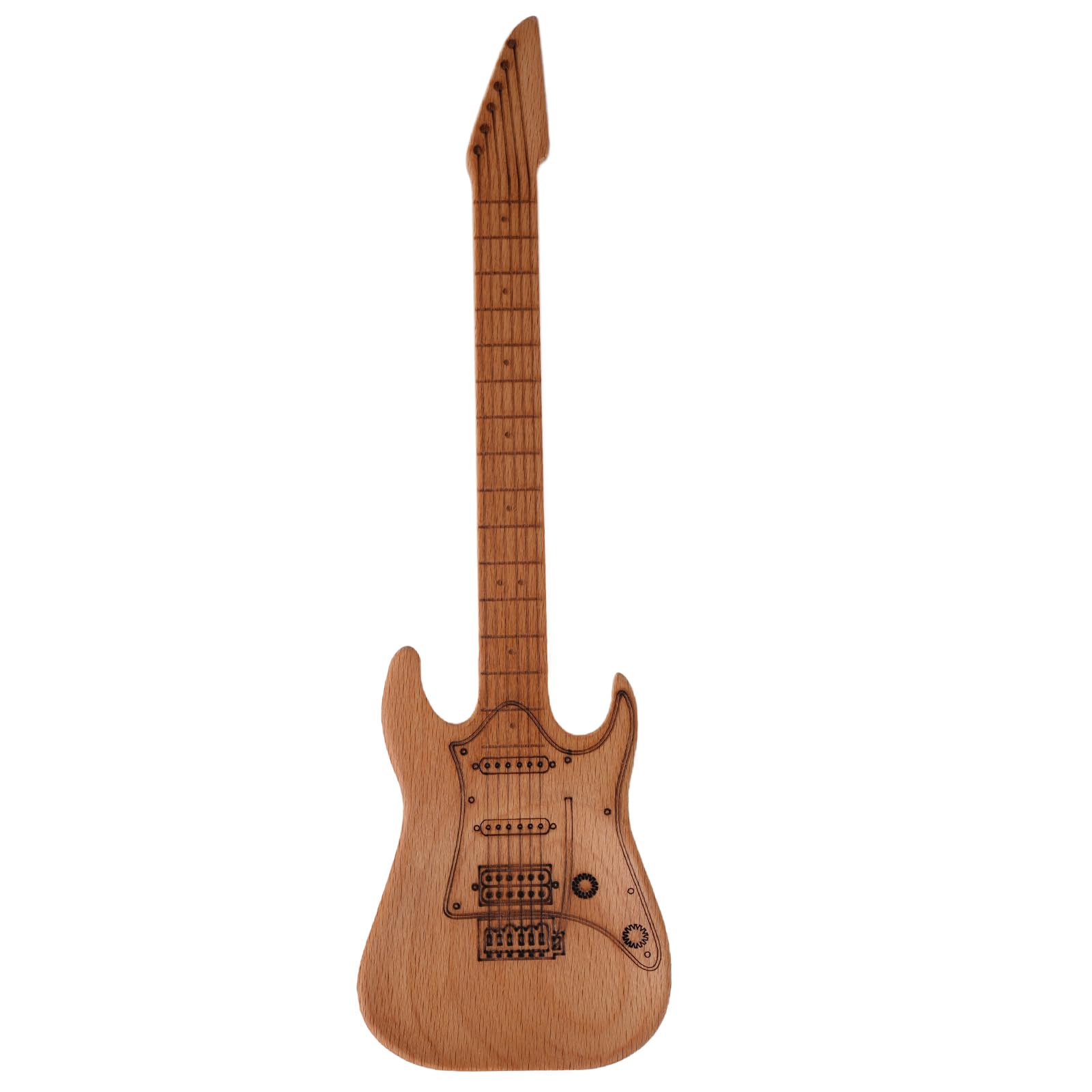 Electric Guitar-Shaped Wooden Spatula & Salad Server - 10.5