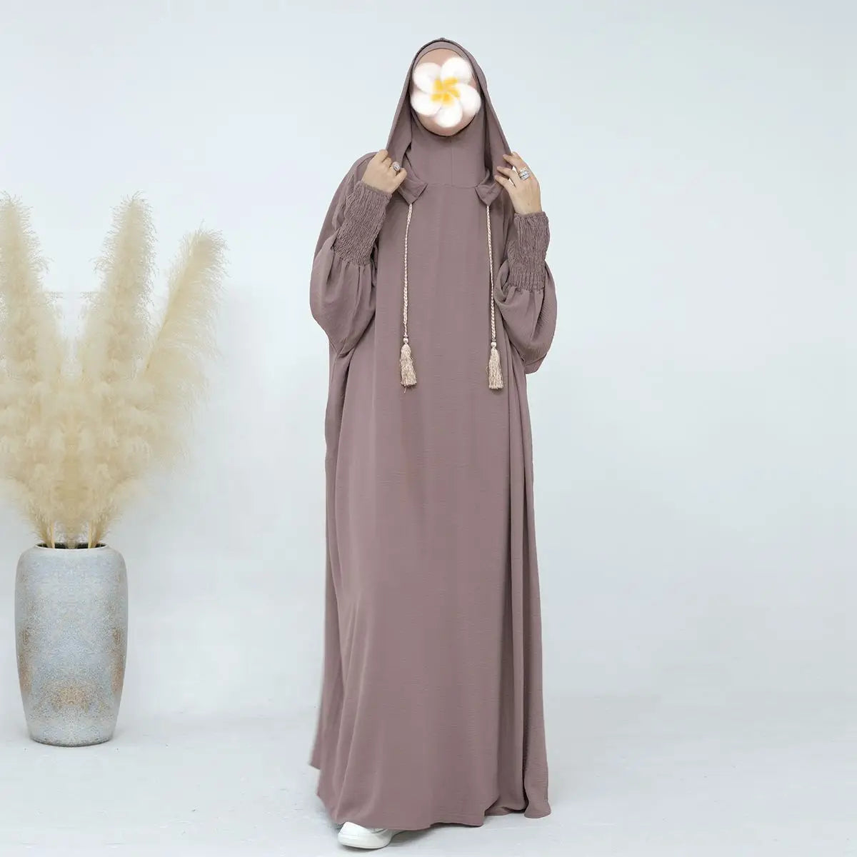 Premium Cotton Blend Hooded Abaya Prayer Dress - Modest Jilbab for Women - Perfect for Prayer, Mosque, and Everyday Wear