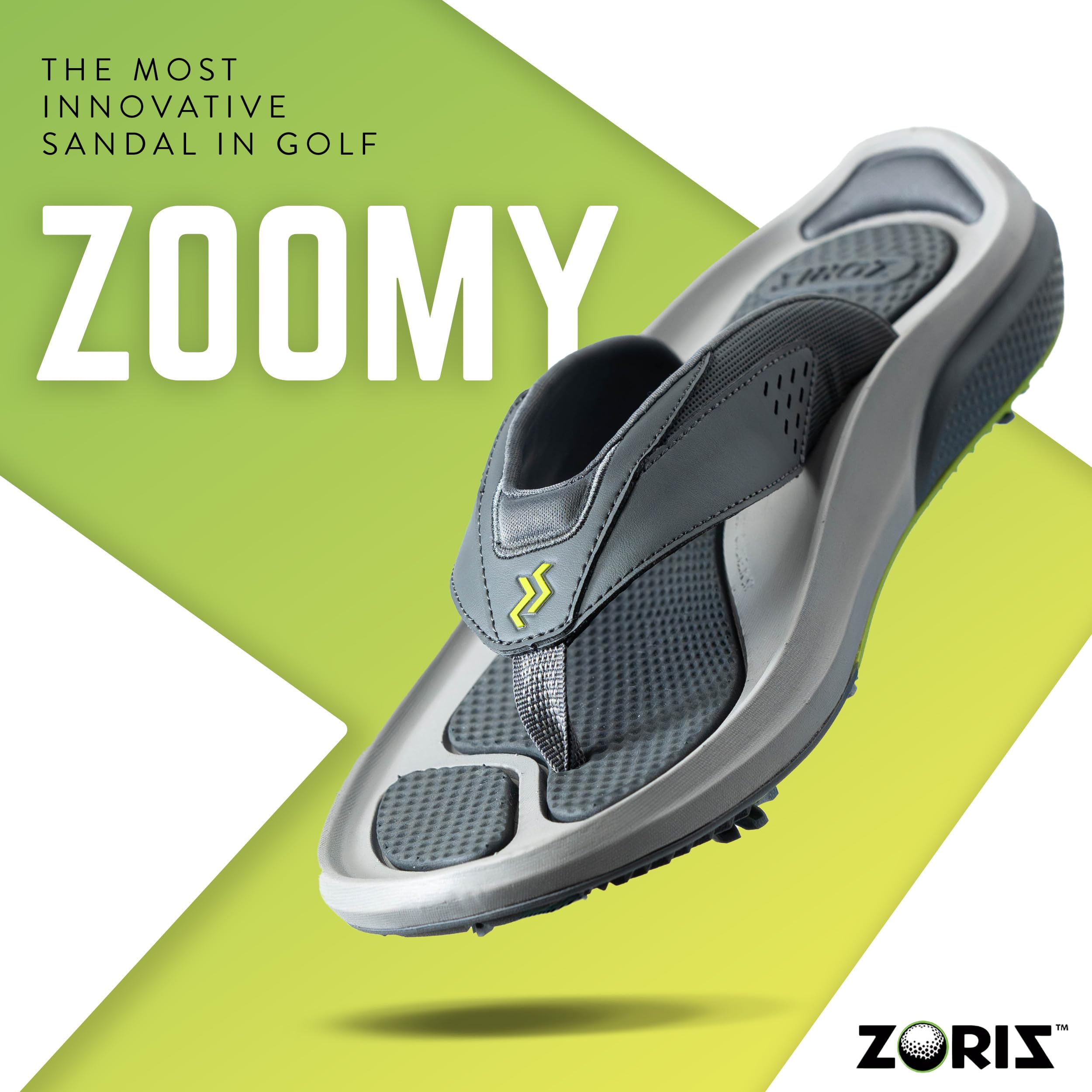 ZORIZ Zoomy Golf Sandals - Unisex Waterproof Golf Flip Flops with Removable Tornado Cleats - Men's & Women's Comfortable Walking Sandals for Beach, Sports, Golf Course & Outdoor Activities