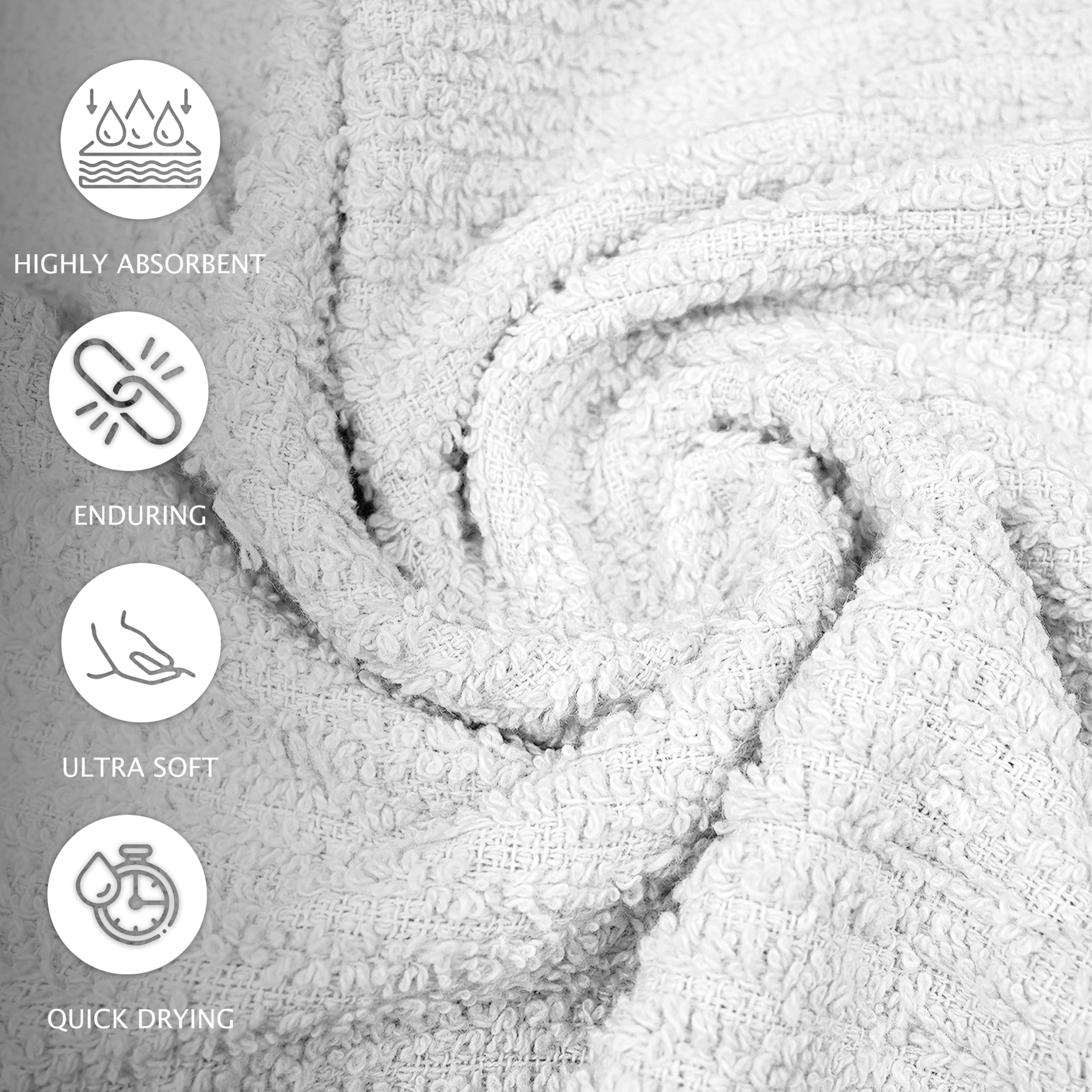 ZUPERIA 12-Pack Premium Bar Mop Kitchen Towels - 16